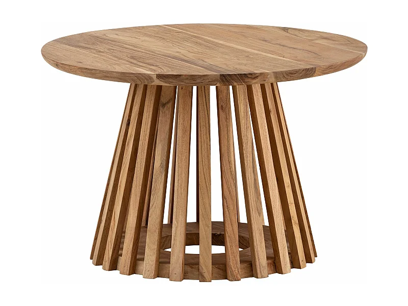 Table Basse de Salon 60 cm Bois Massif d'Acacia Petite Ronde Moderne