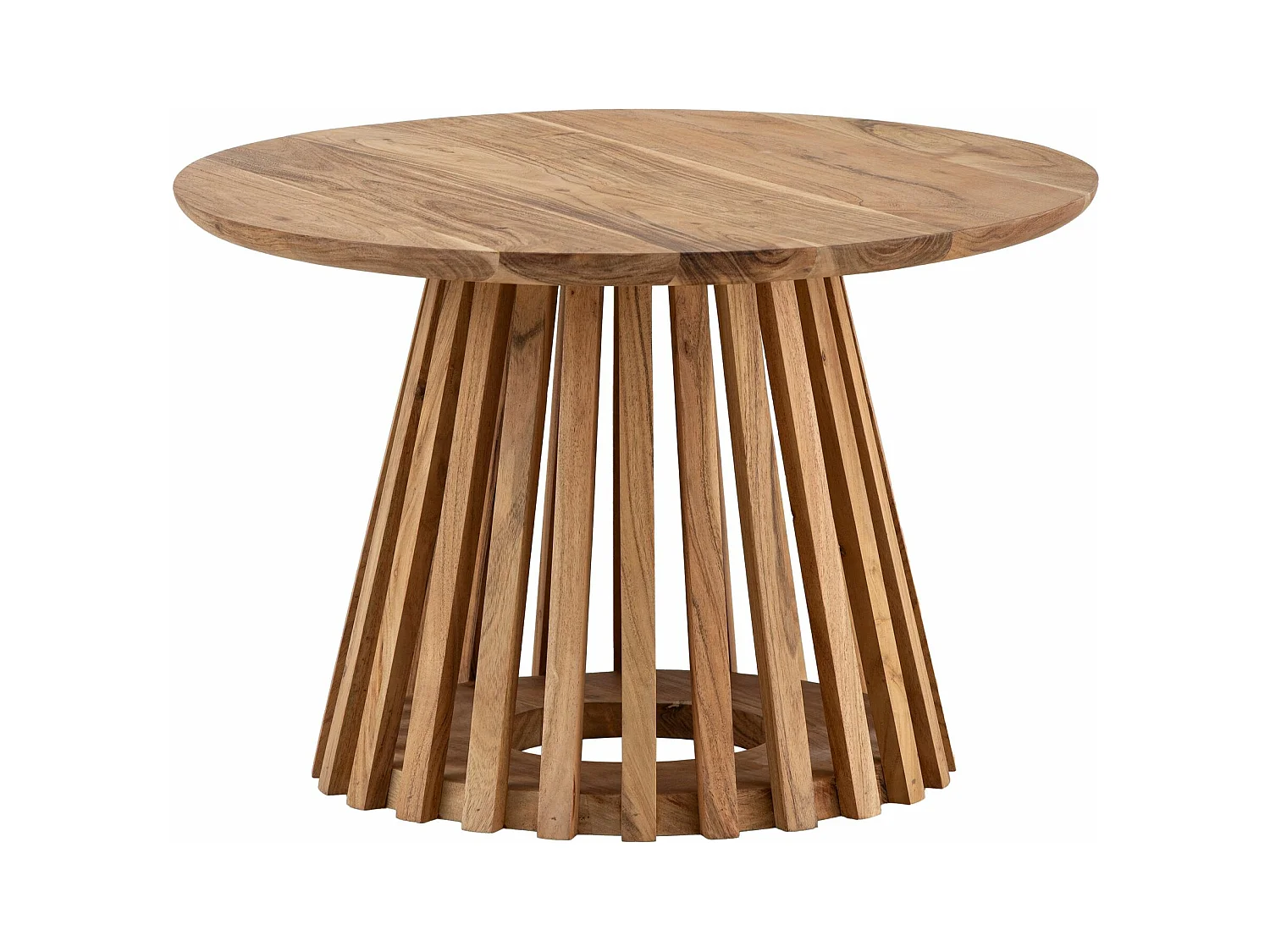 Table Basse de Salon 60 cm Bois Massif d'Acacia Petite Ronde Moderne