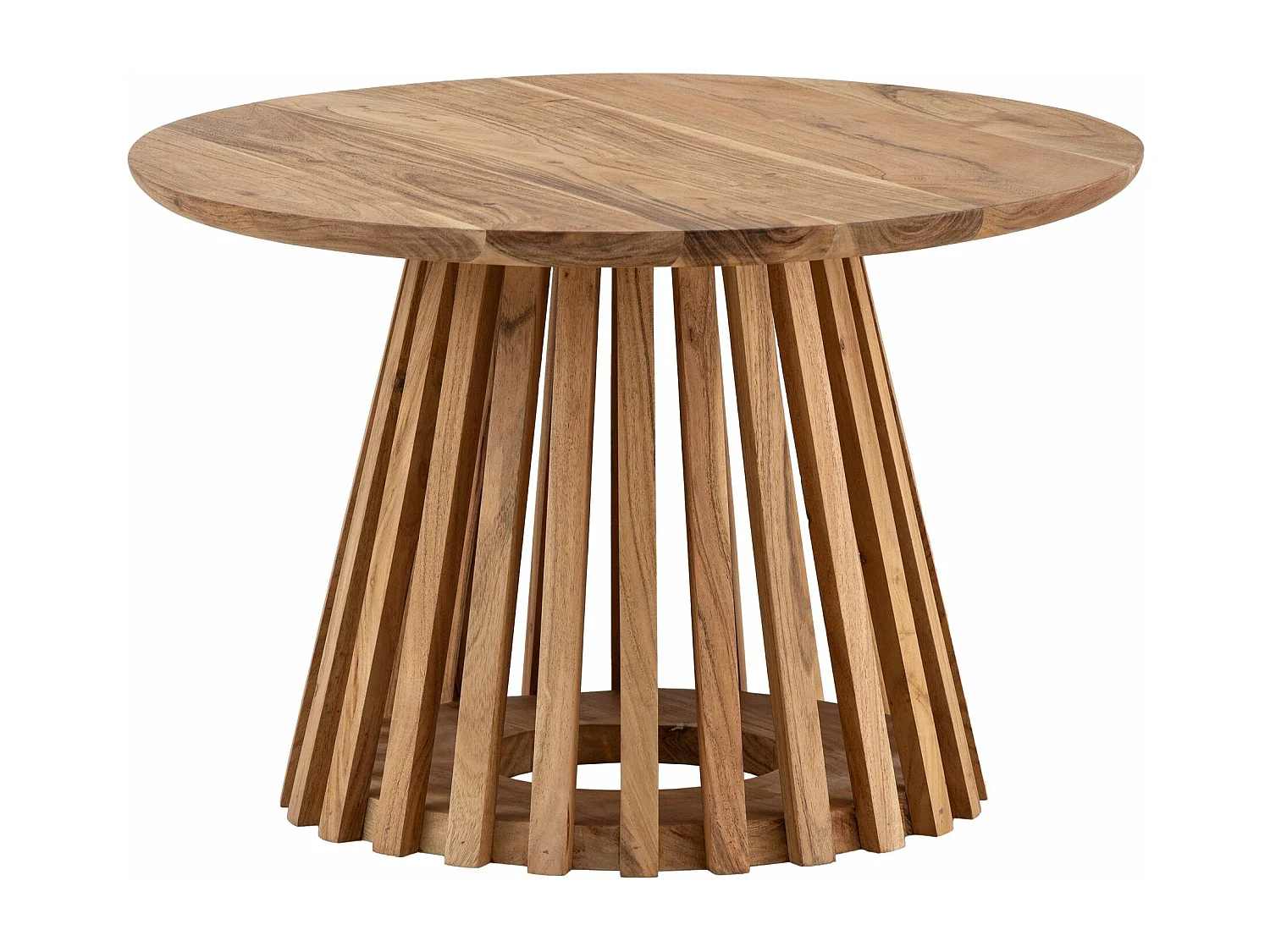 Table Basse de Salon 60 cm Bois Massif d'Acacia Petite Ronde Moderne