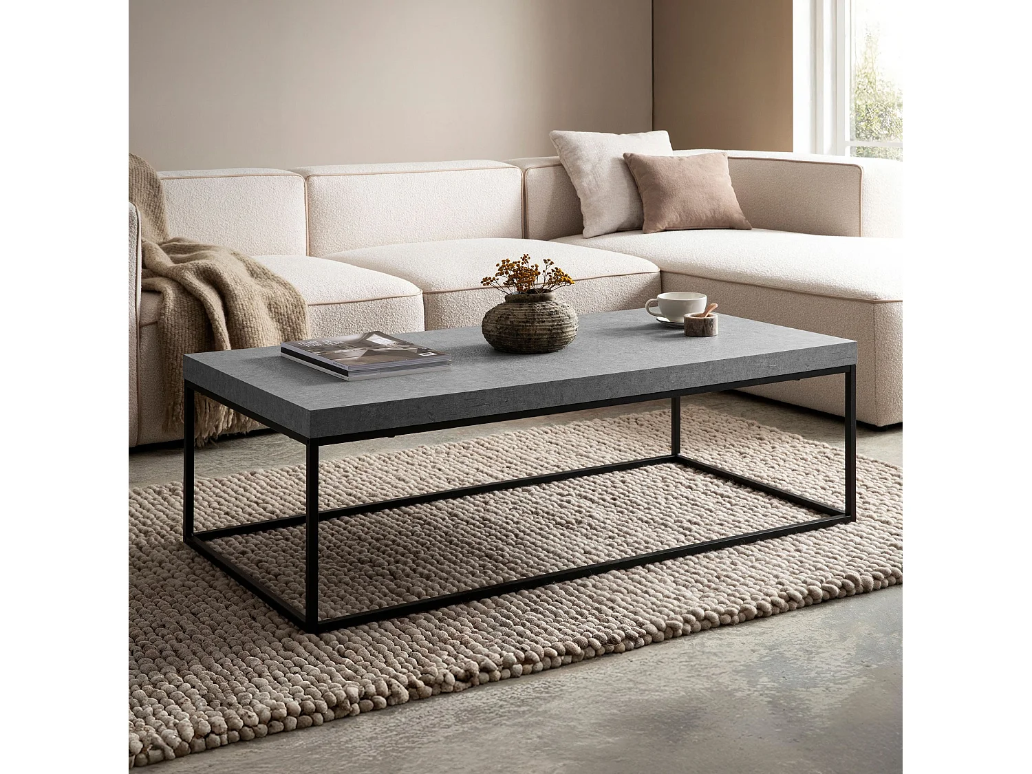 Table Basse Canapé de Salon 120 cm Grande Design Moderne Rectangulaire