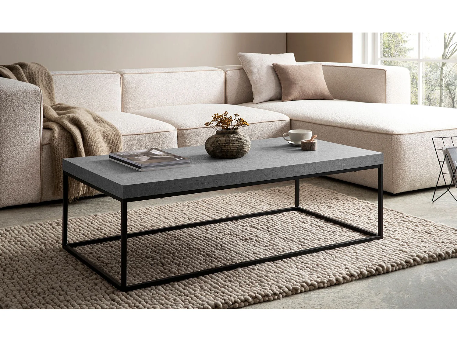 Table Basse Canapé de Salon 120 cm Grande Design Moderne Rectangulaire