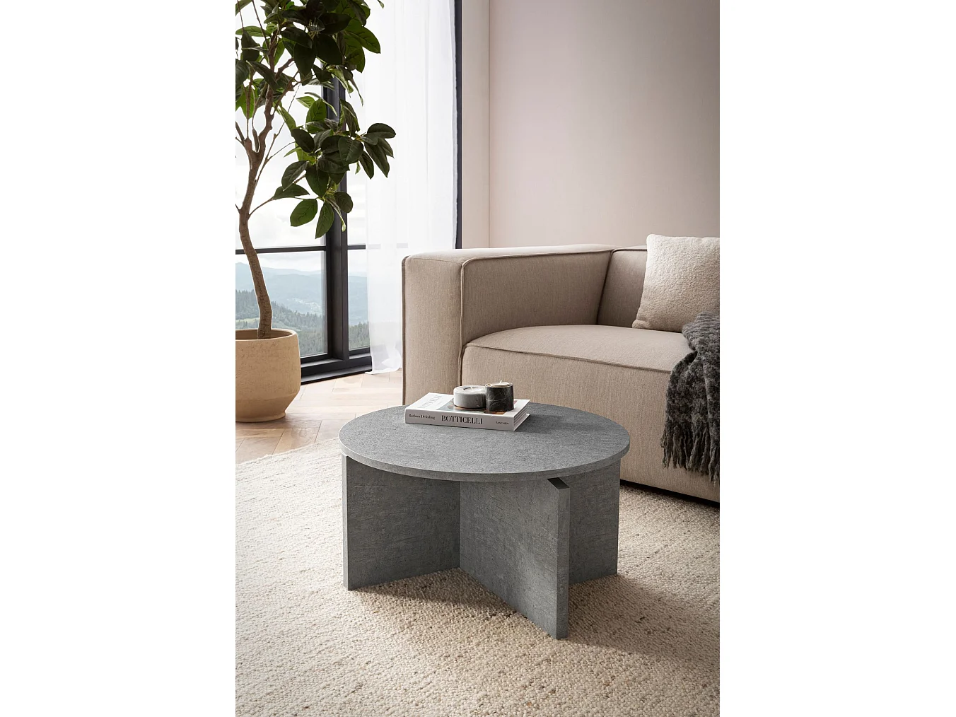 Table Basse Canapé de Salon 60 cm Petite Ronde Moderne Contemporain