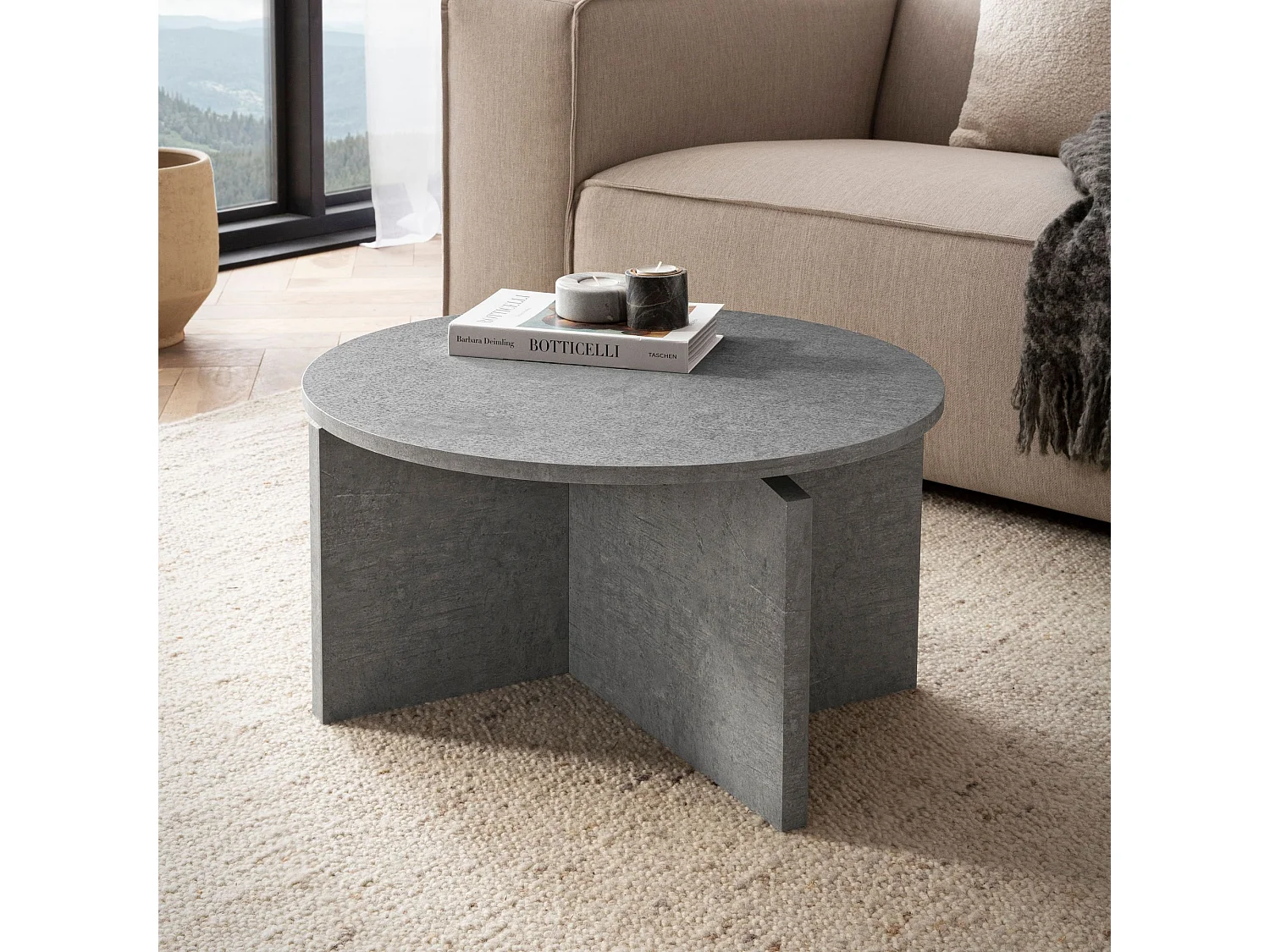 Table Basse Canapé de Salon 60 cm Petite Ronde Moderne Contemporain