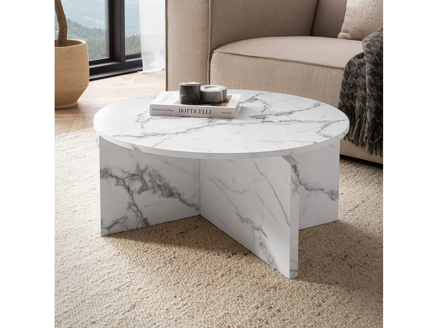 Table Basse Canapé de Salon 70 cm Grande Ronde Moderne Contemporain