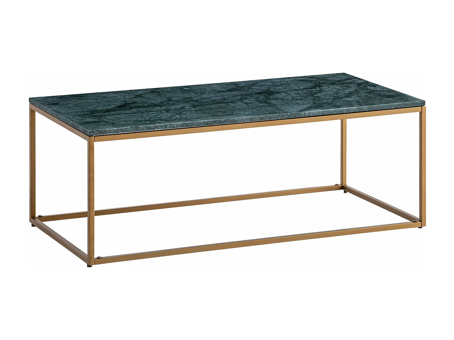 Table Basse de Salon 100 cm Véritable Marbre Vert Grande Rectangulaire
