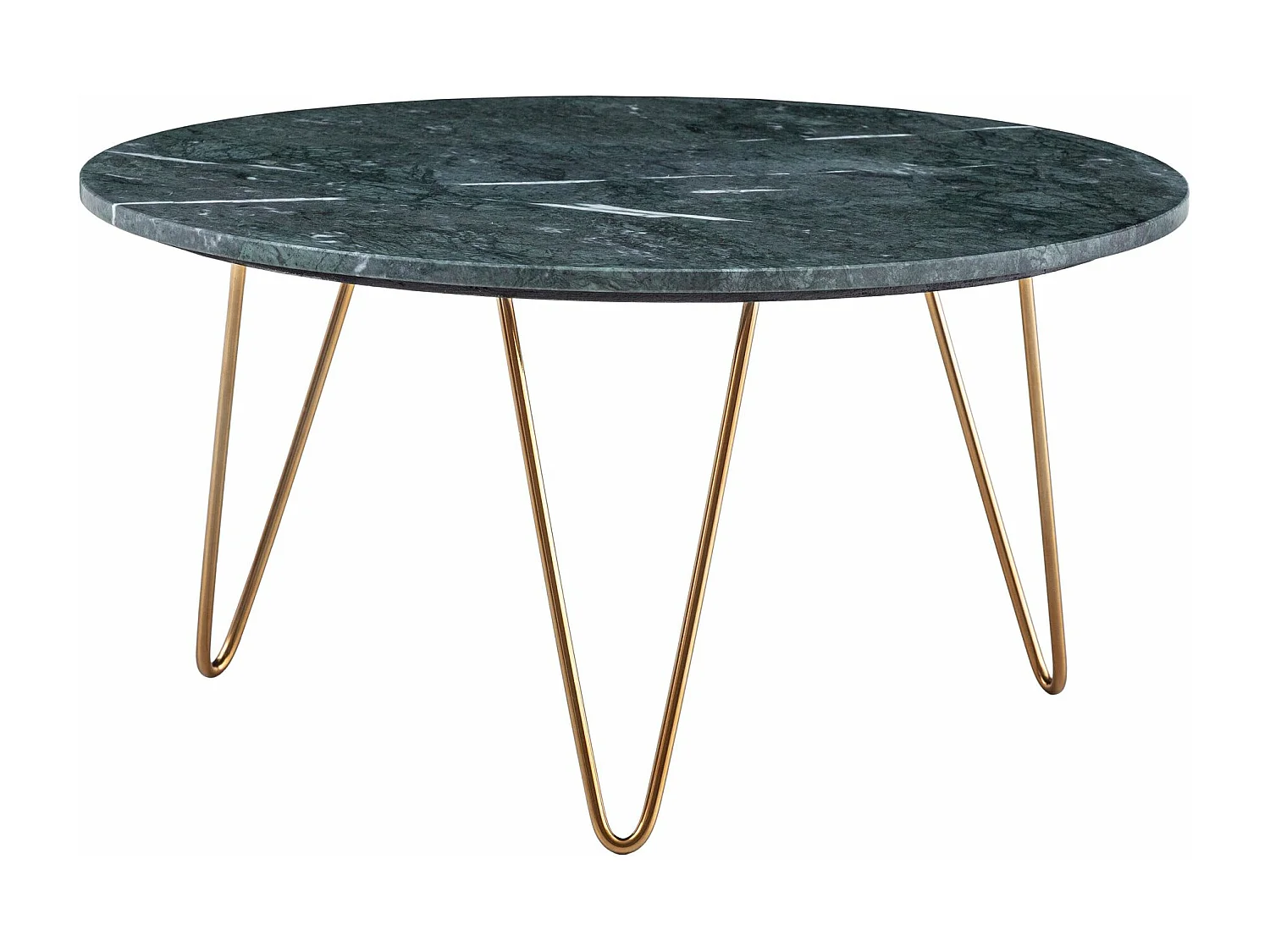 Table Basse de Salon Ø 70 cm Véritable Marbre Vert Grande Moderne Ronde