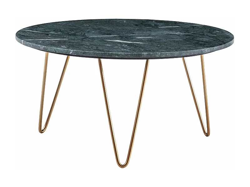 Table Basse de Salon Ø 70 cm Véritable Marbre Vert Grande Moderne Ronde