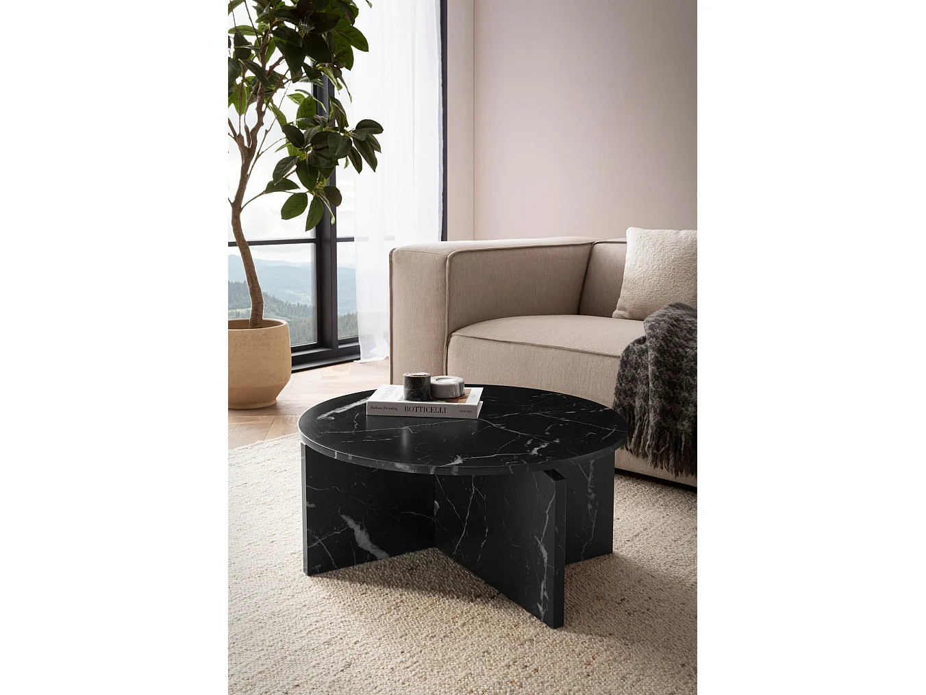 Table Basse Canapé de Salon 70 cm Grande Ronde Moderne Contemporain