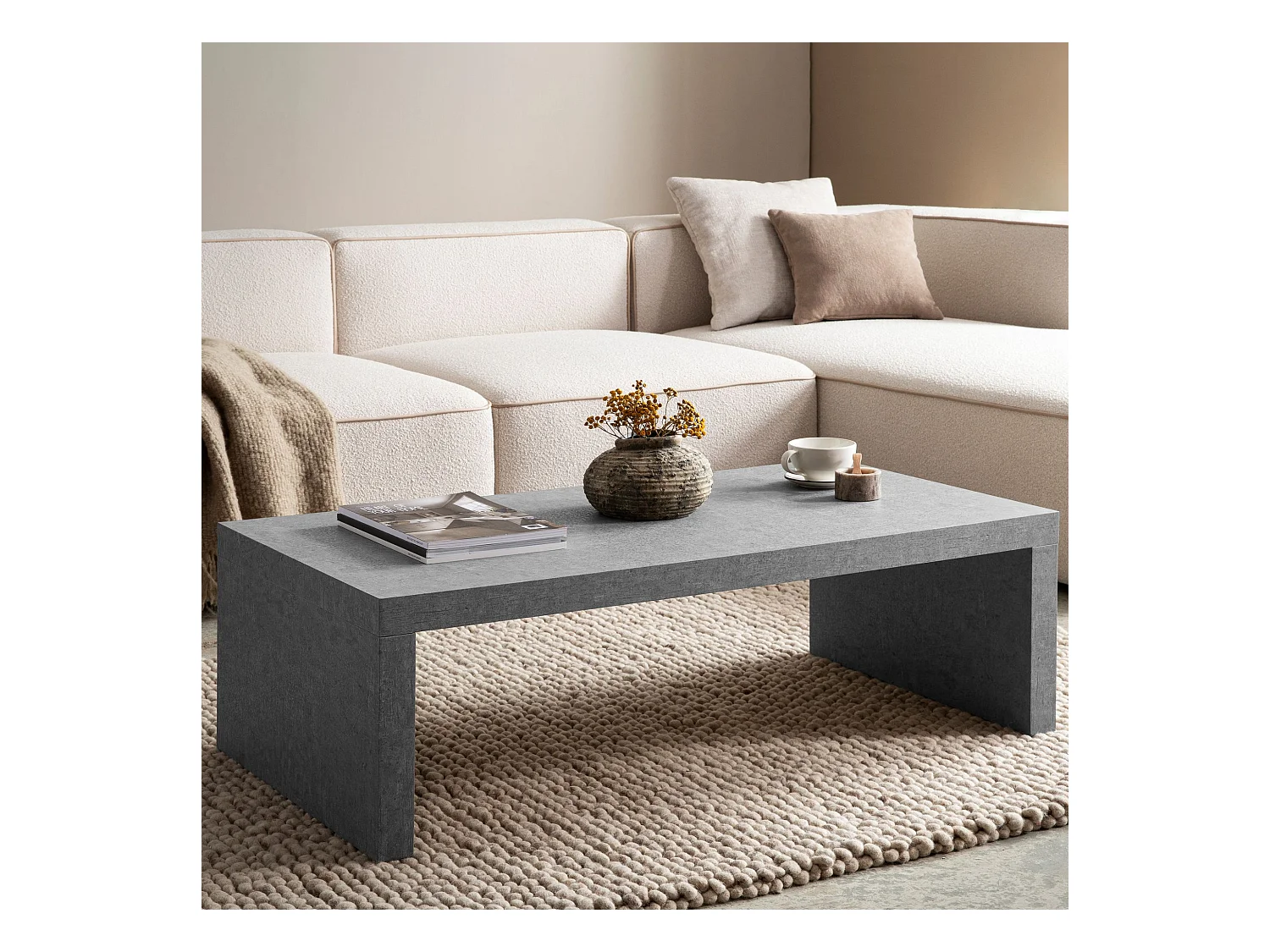 Table Basse de Salon 110 cm Grande Design Moderne Rectangulaire Simple
