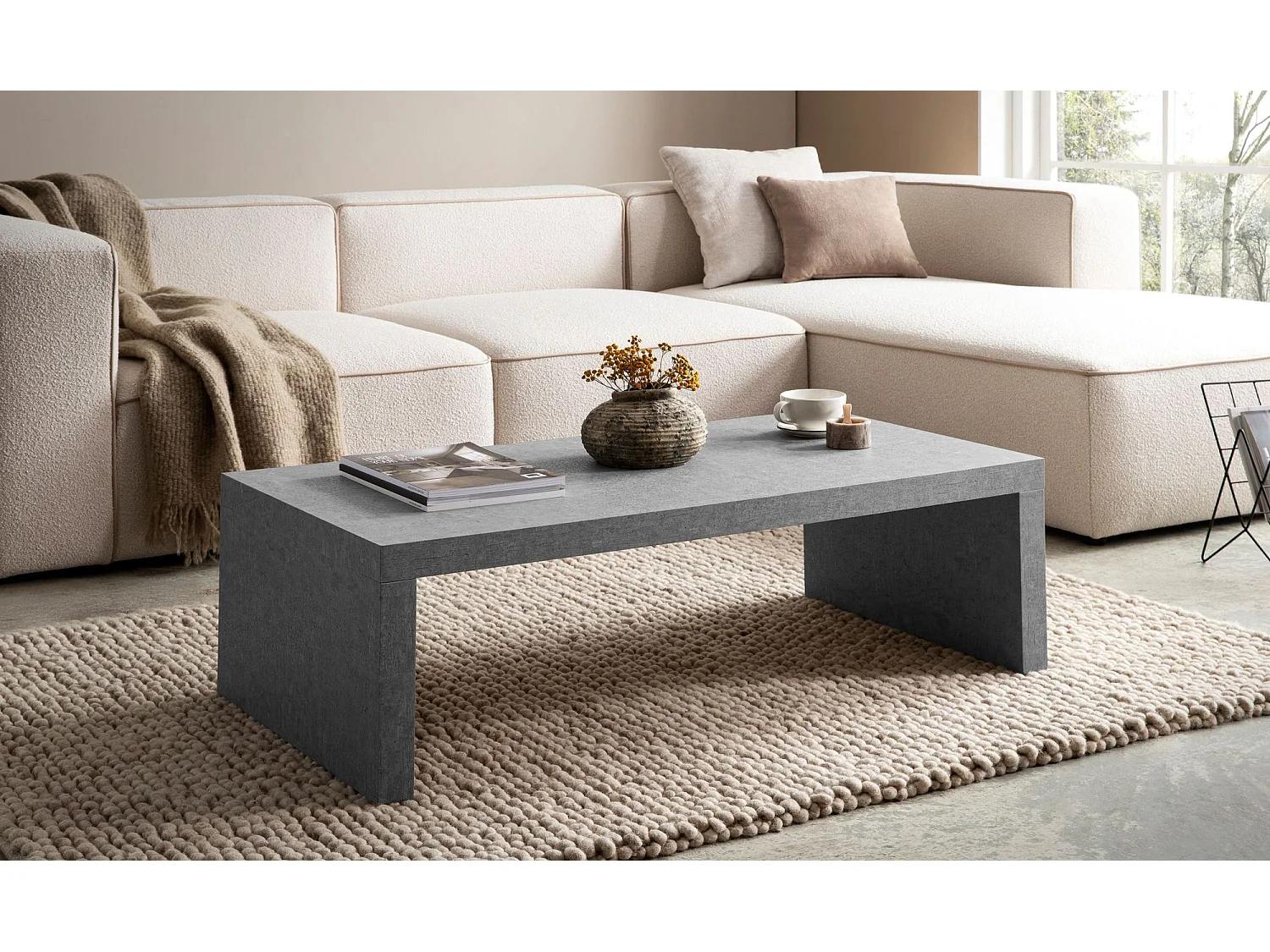 Table Basse de Salon 110 cm Grande Design Moderne Rectangulaire Simple