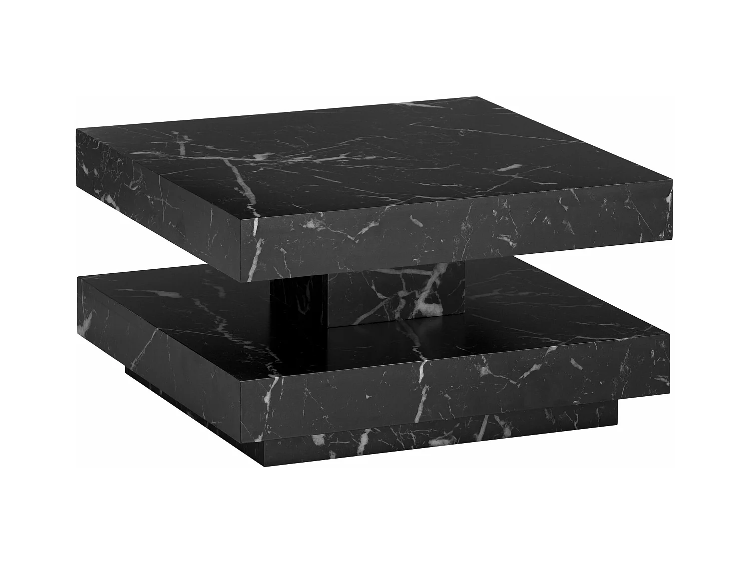Table Basse Canapé de Salon 60 cm Carré Moderne avec Espace de Rangement