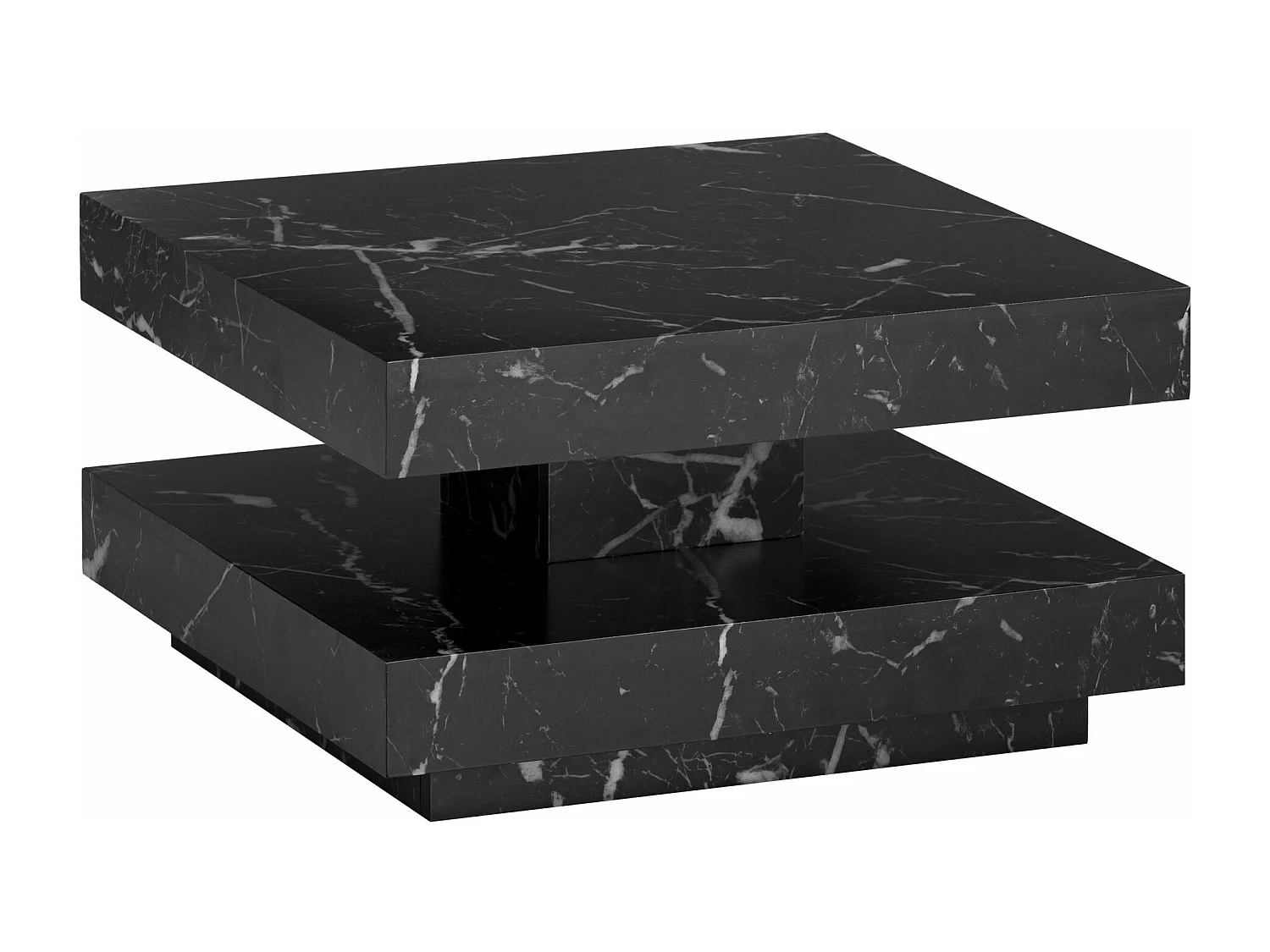 Table Basse Canapé de Salon 60 cm Carré Moderne avec Espace de Rangement