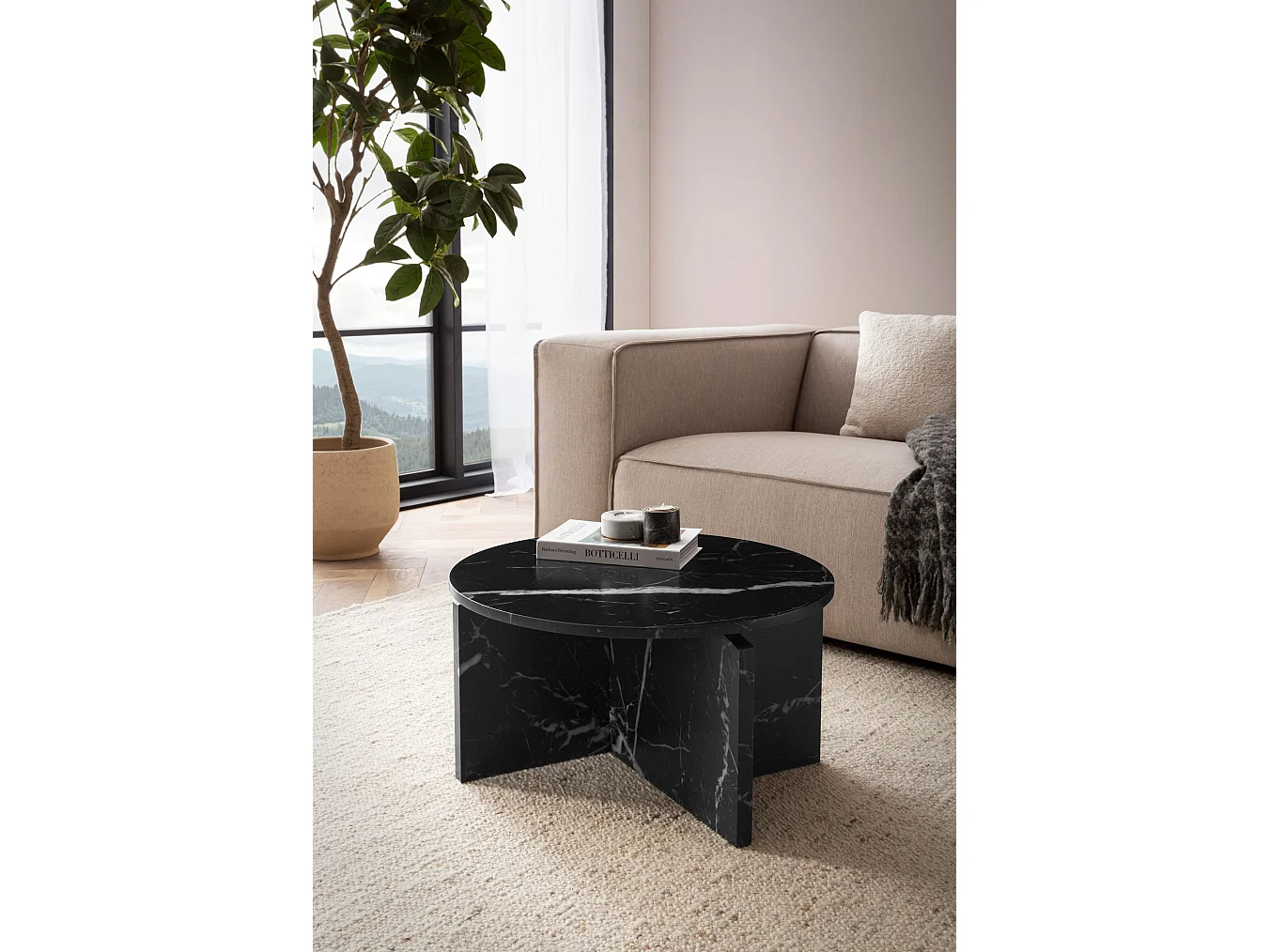 Table Basse Canapé de Salon 60 cm Petite Ronde Moderne Contemporain