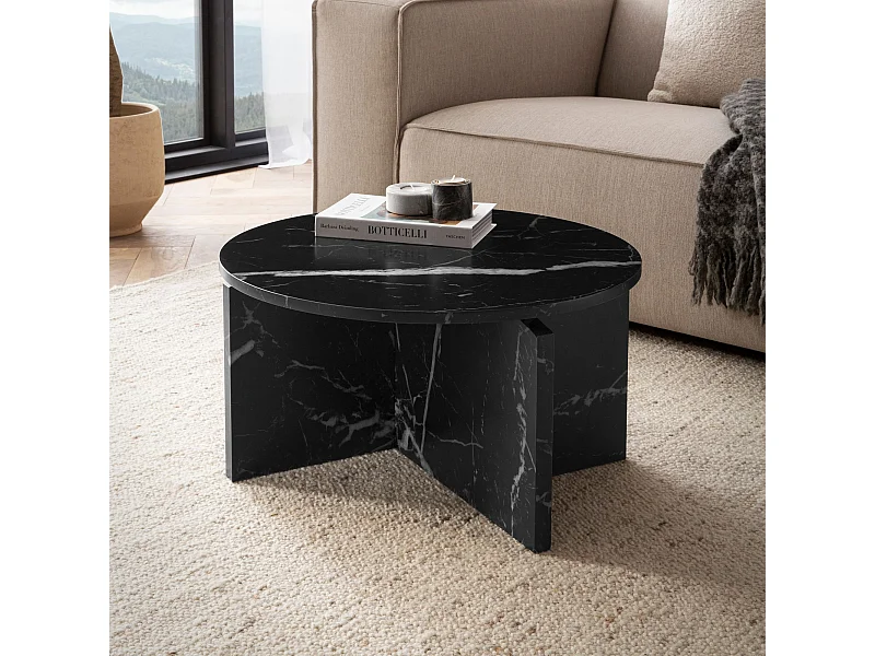 Table Basse Canapé de Salon 60 cm Petite Ronde Moderne Contemporain