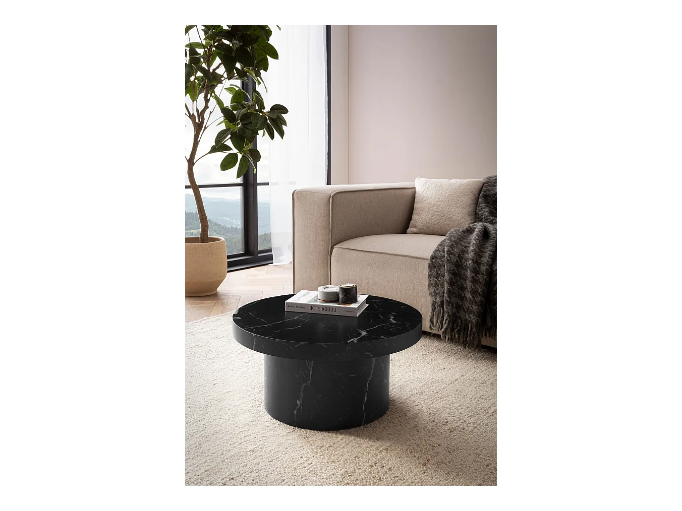 Table Basse Canapé de Salon 60 cm Petite Ronde Moderne Forme Champignon