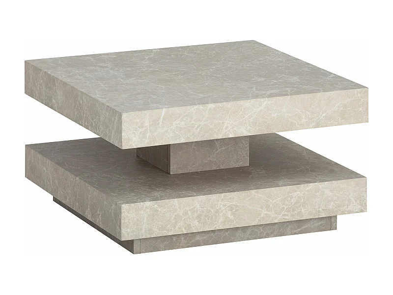 Table Basse Canapé de Salon 60 cm Carré Moderne avec Espace de Rangement