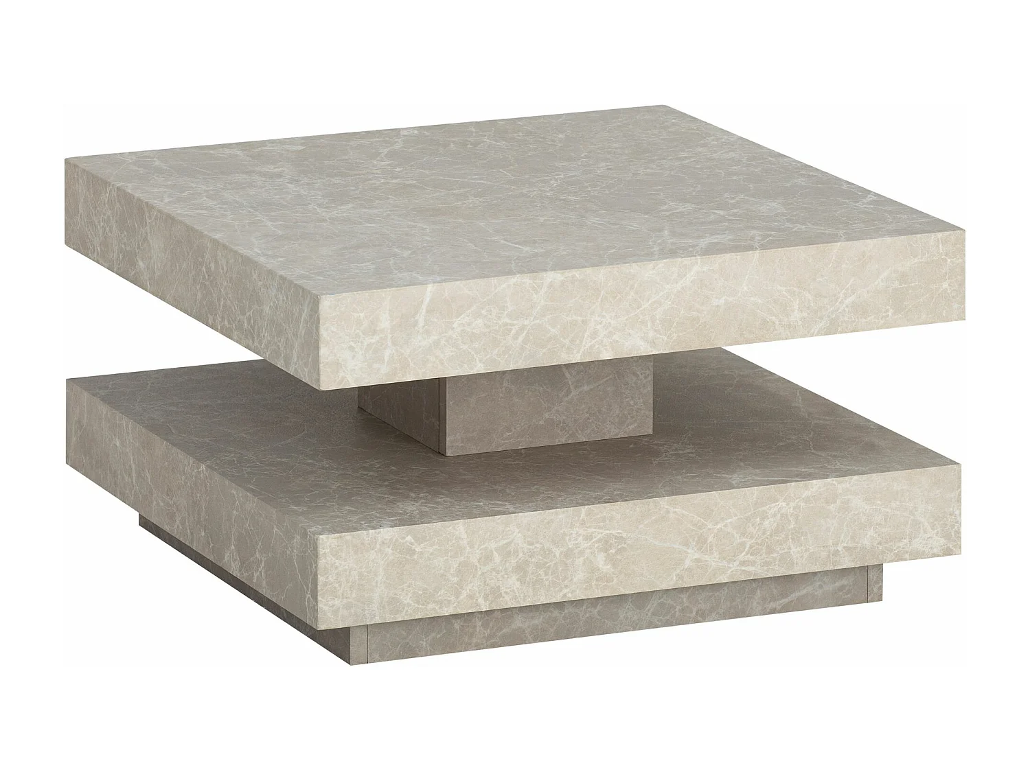 Table Basse Canapé de Salon 60 cm Carré Moderne avec Espace de Rangement