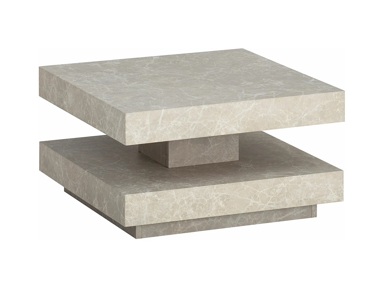 Table Basse Canapé de Salon 60 cm Carré Moderne avec Espace de Rangement