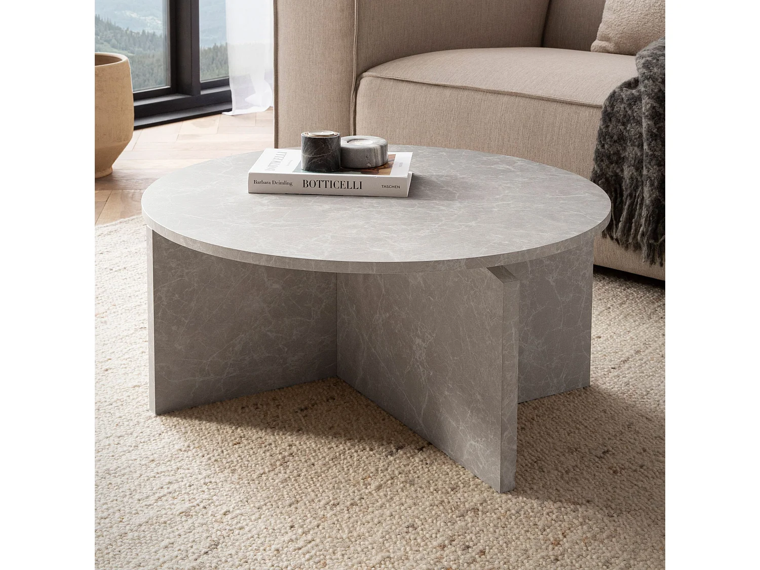 Table Basse Canapé de Salon 70 cm Grande Ronde Moderne Contemporain