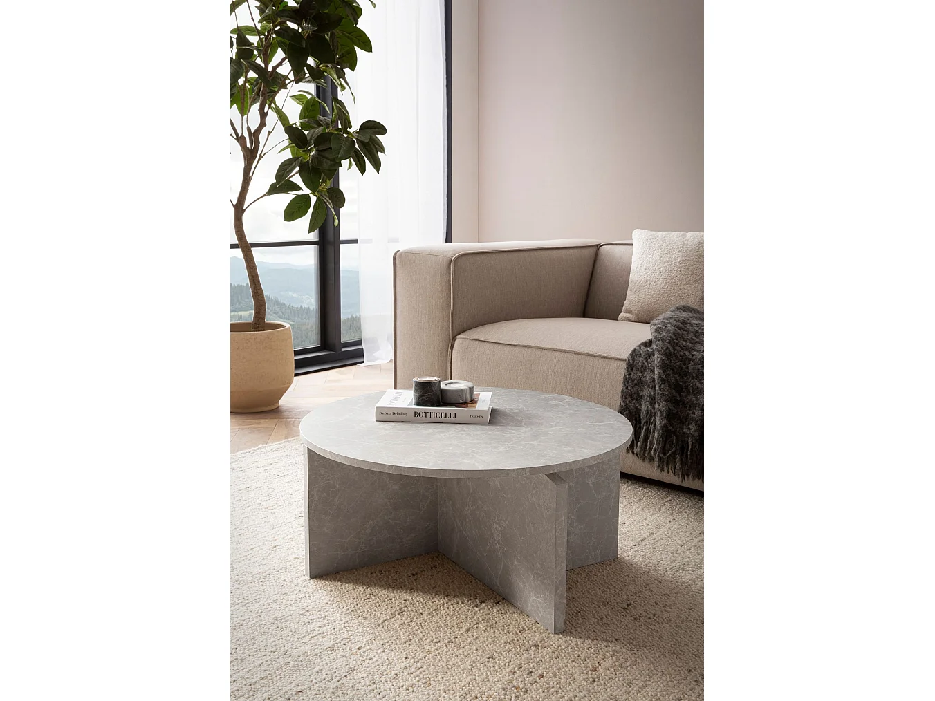 Table Basse Canapé de Salon 70 cm Grande Ronde Moderne Contemporain