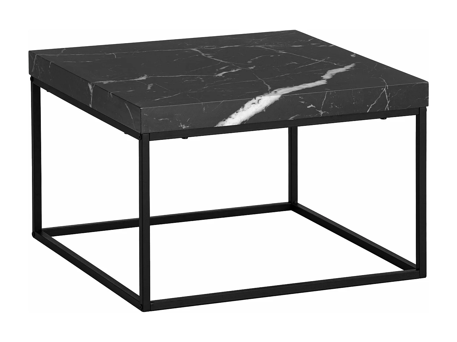 Table Basse Canapé de Salon 60 cm Design Moderne Petite Carrée Métal