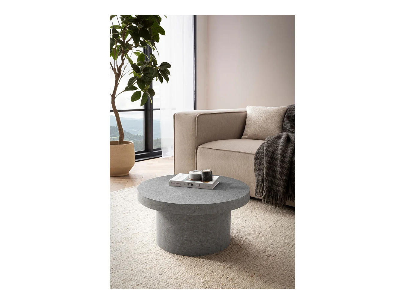 Table Basse Canapé de Salon 60 cm Petite Ronde Moderne Forme Champignon