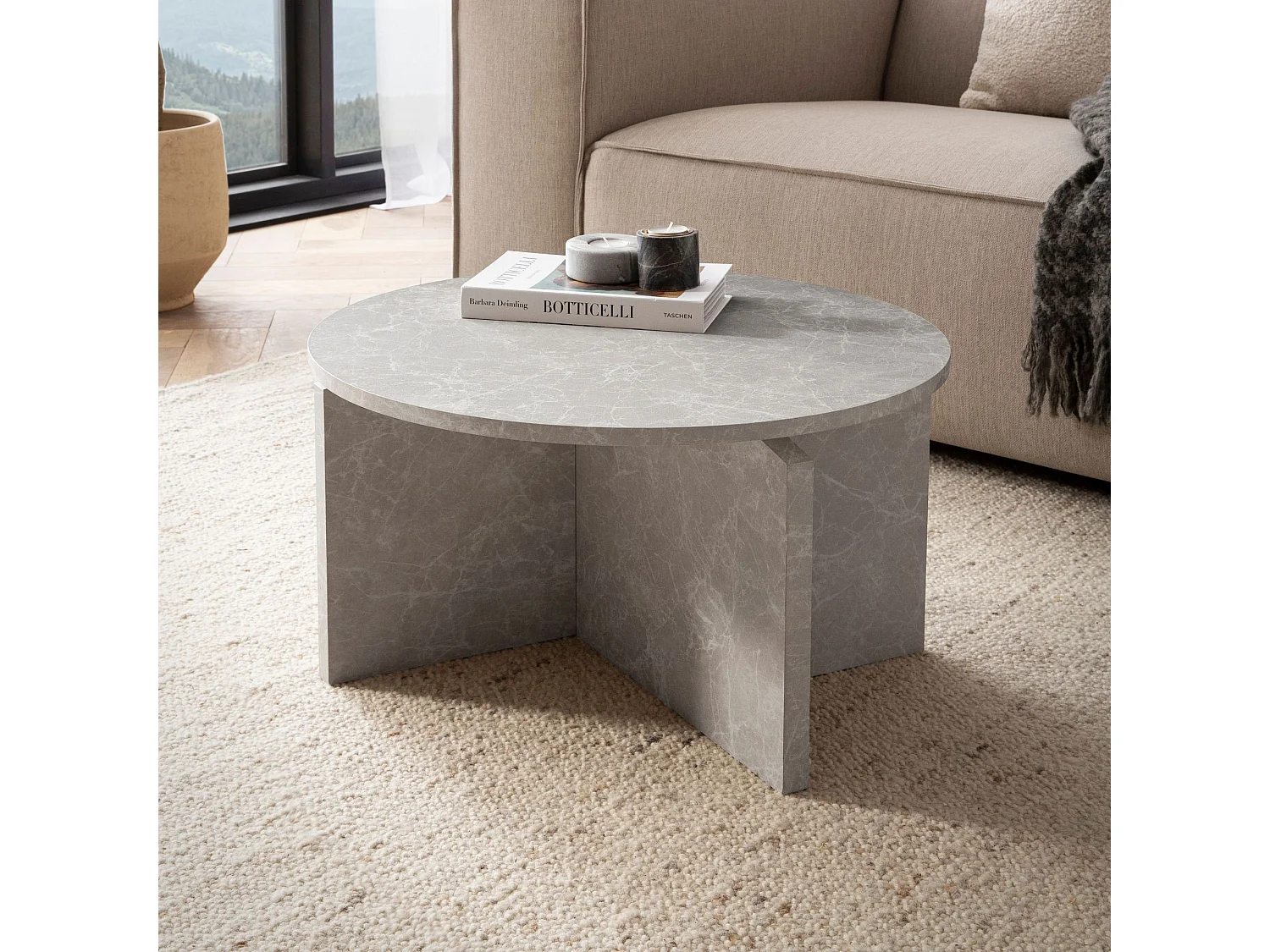 Table Basse Canapé de Salon 60 cm Petite Ronde Moderne Contemporain