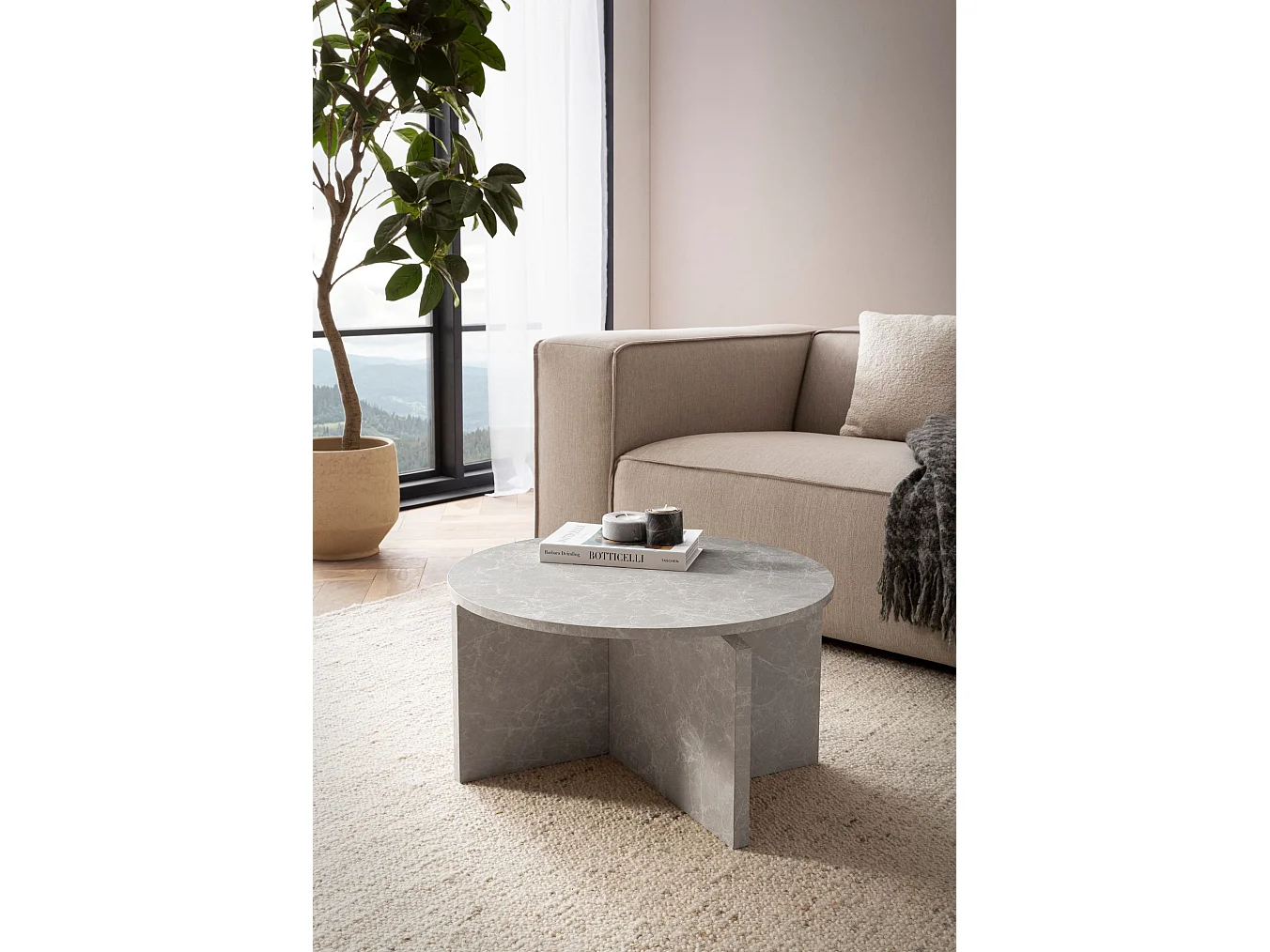 Table Basse Canapé de Salon 60 cm Petite Ronde Moderne Contemporain