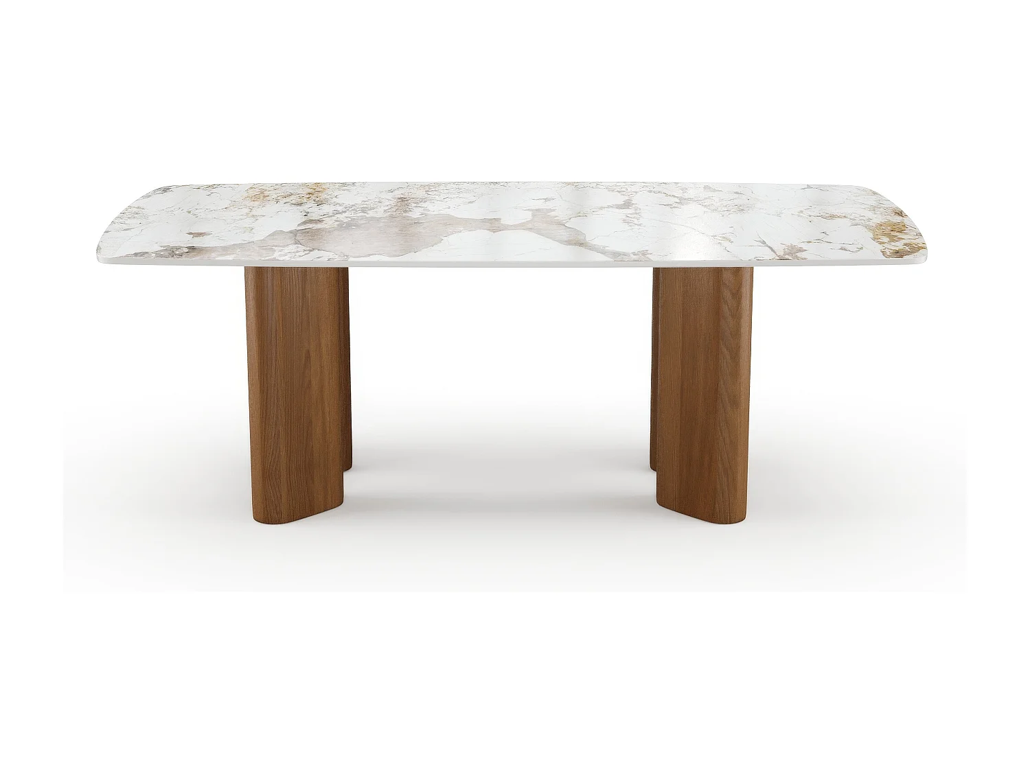 Table à manger 6 personnes céramique pandora et pieds noyers  LAZALÉE