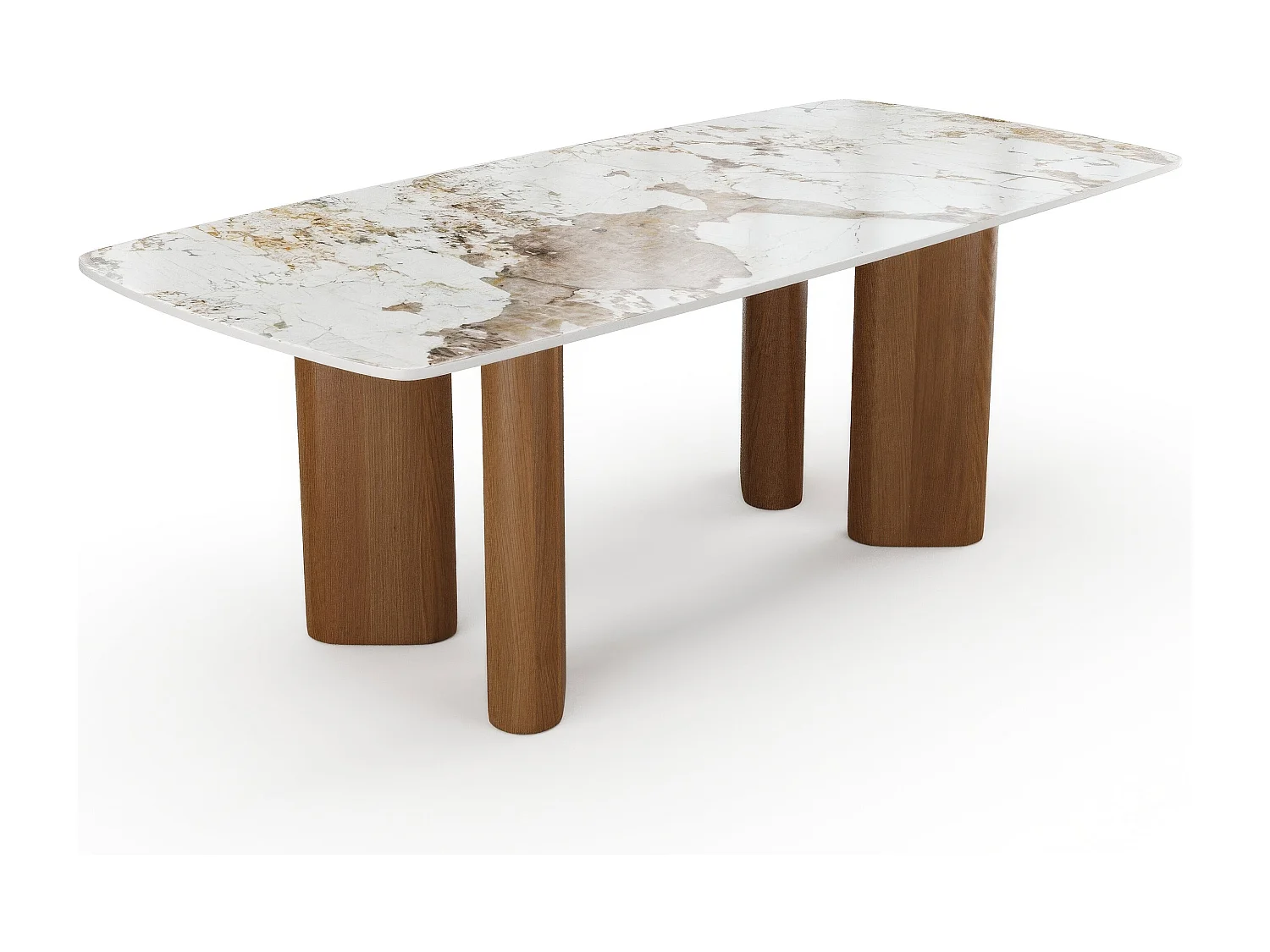 Table à manger 6 personnes céramique pandora et pieds noyers  LAZALÉE