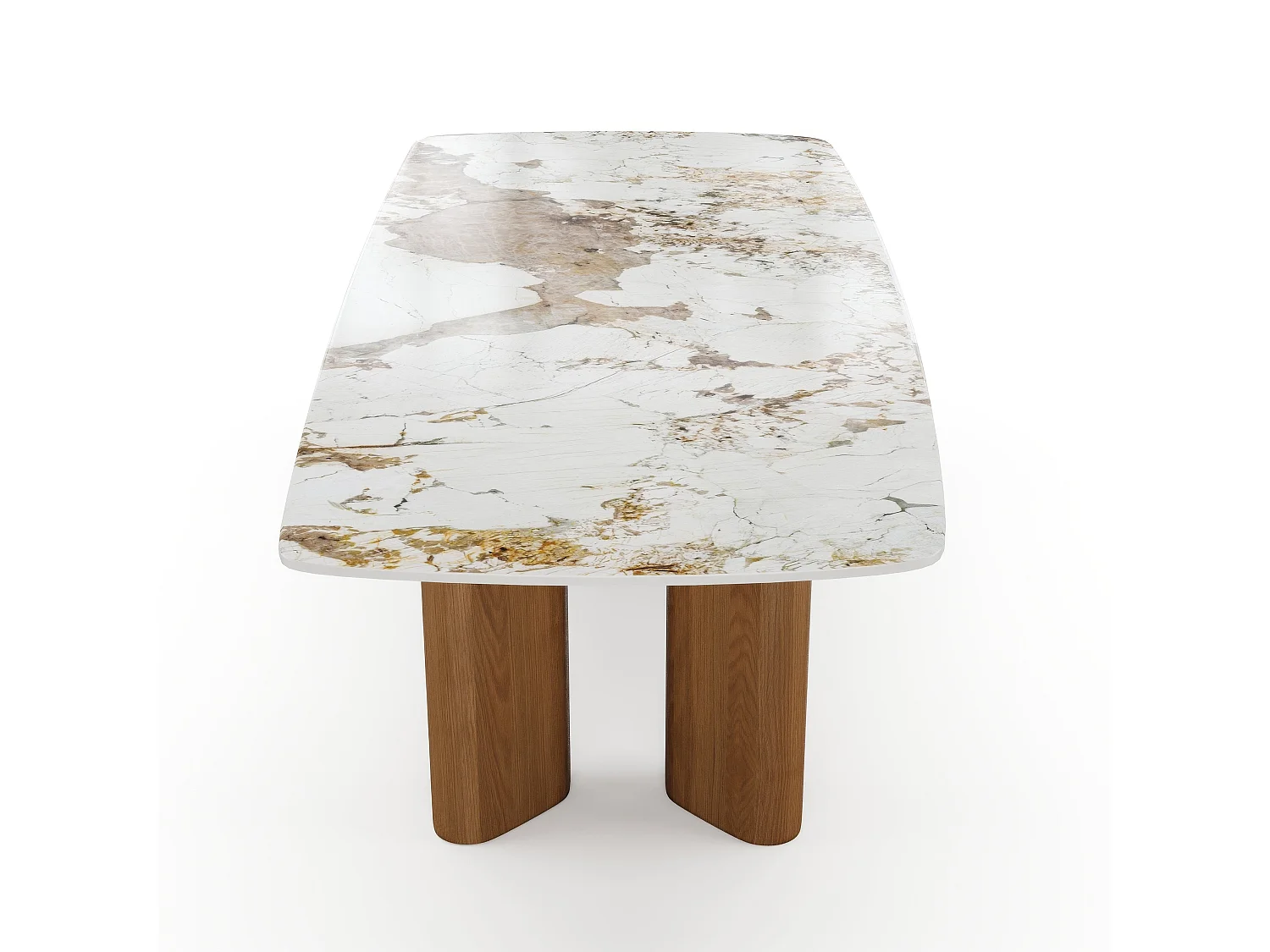 Table à manger 6 personnes céramique pandora et pieds noyers  LAZALÉE