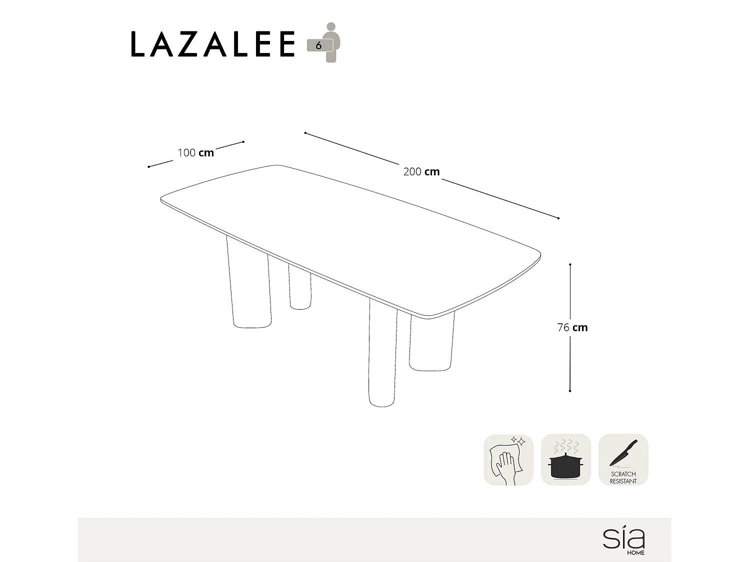 Table à manger LAZALÉE en céramique pandora