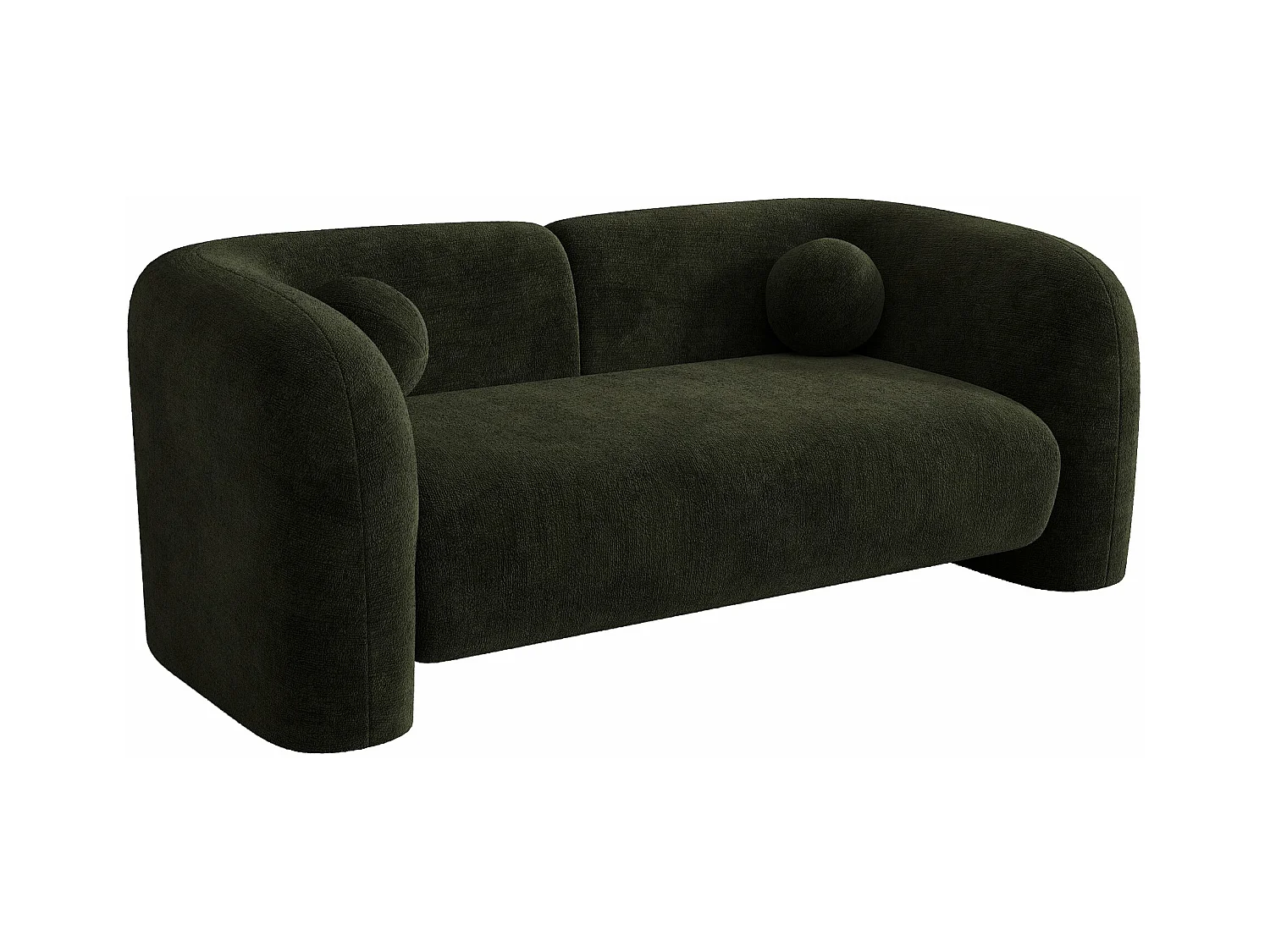 Canapé 2 places velours à motifs kaki 168cm NOLA