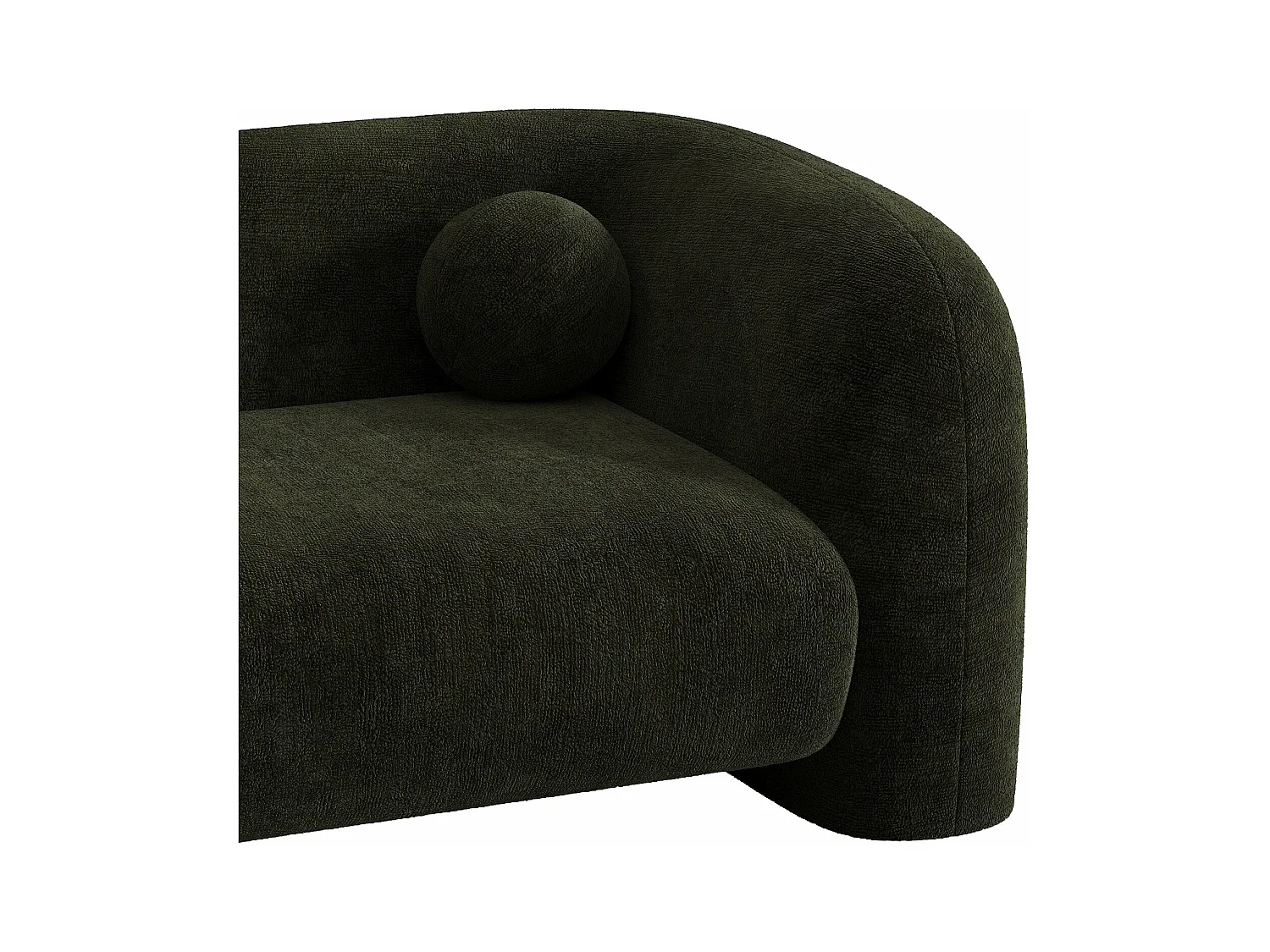 Canapé 2 places velours à motifs kaki 168cm NOLA