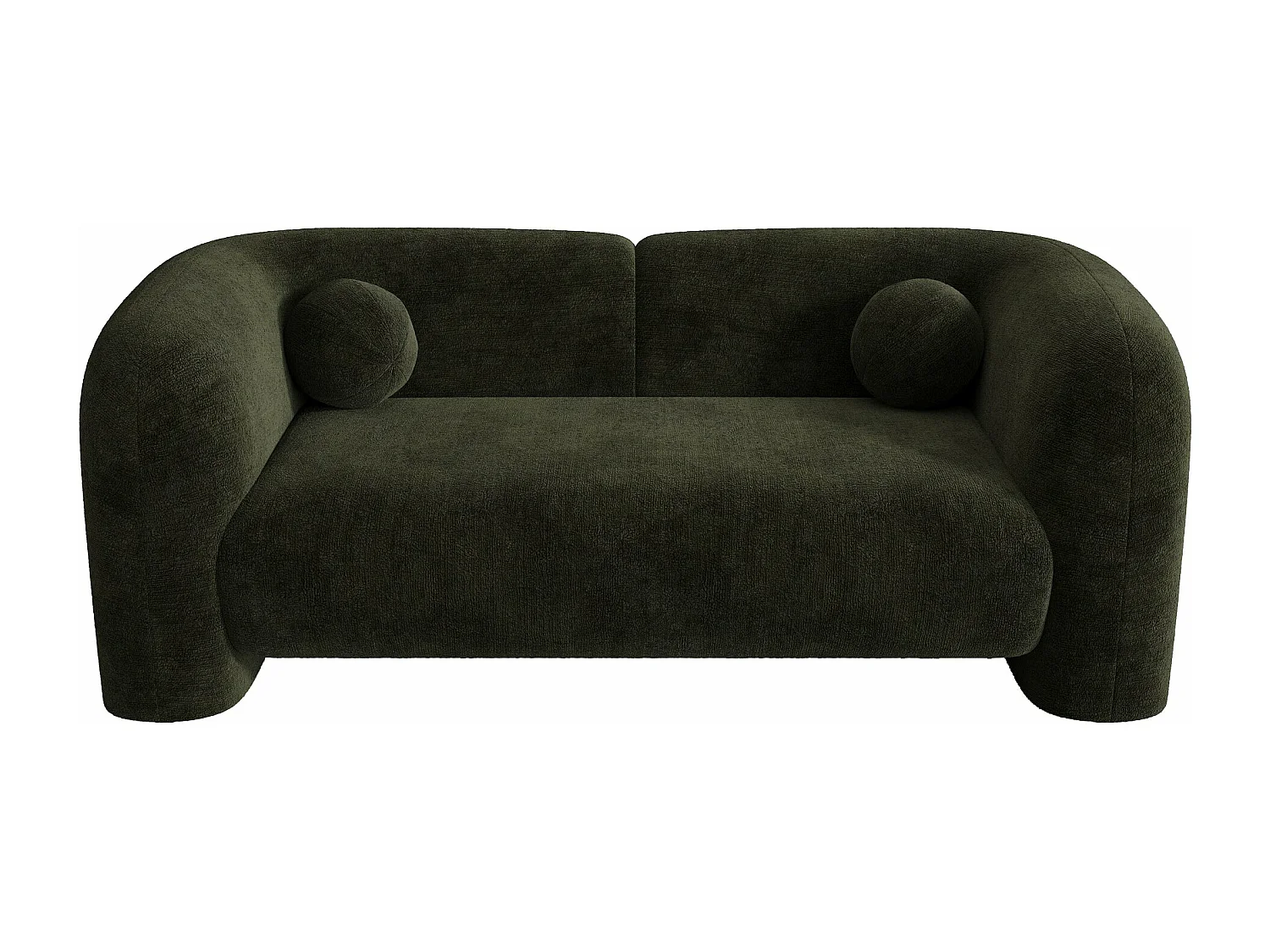 Canapé 2 places velours à motifs kaki 168cm NOLA