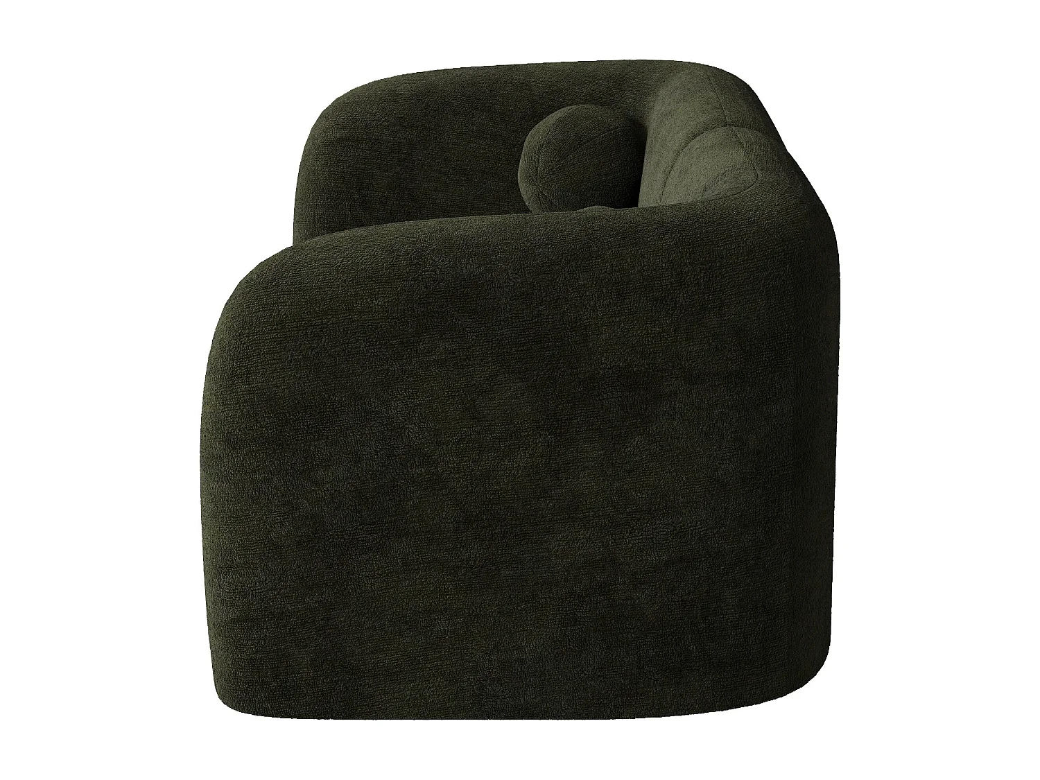 Canapé 2 places velours à motifs kaki 168cm NOLA