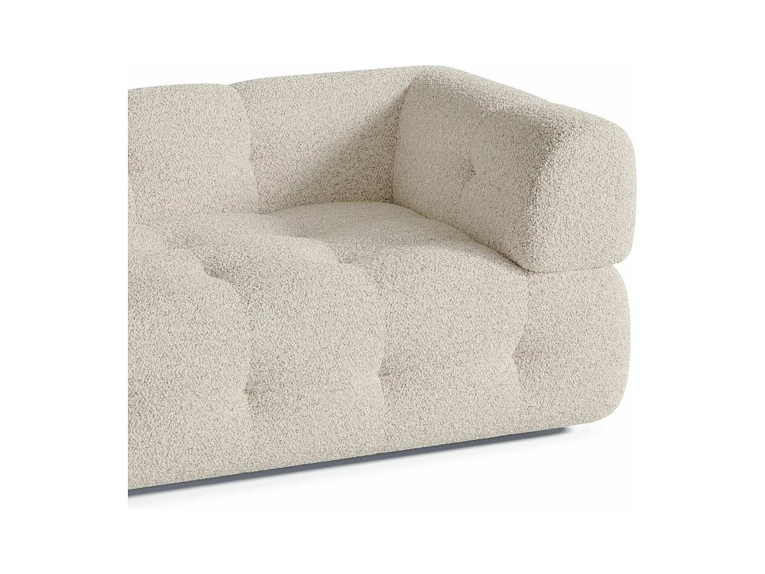 Canapé 3 places bouclette crème 230cm CHARLIE