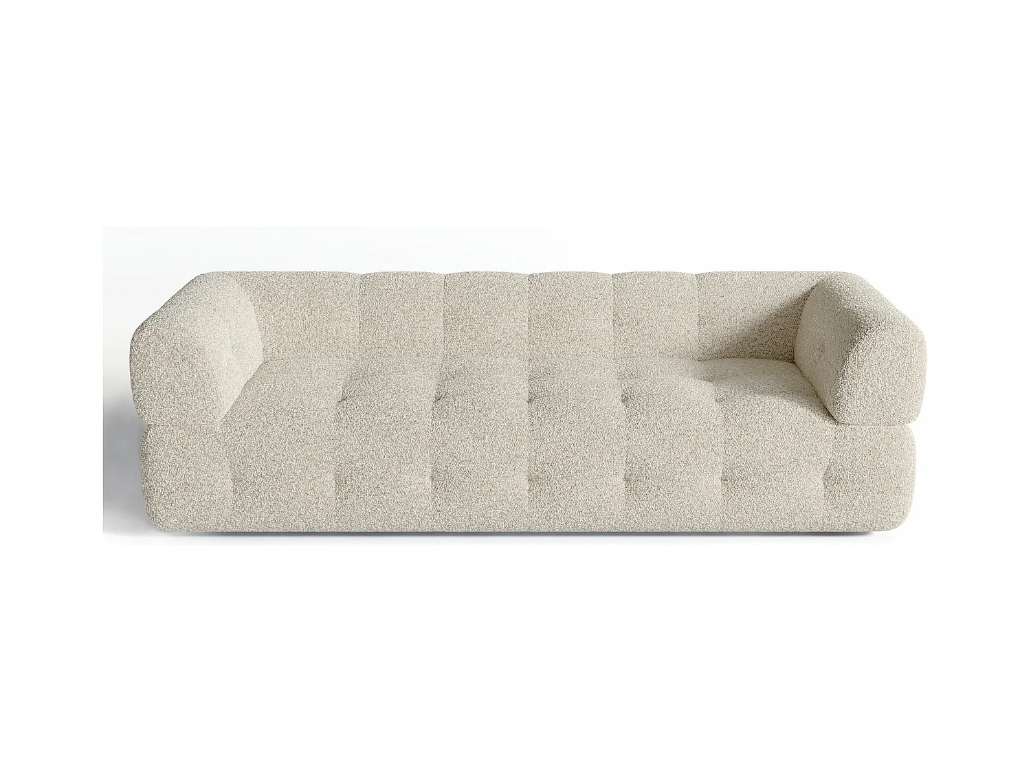Canapé 3 places bouclette crème 230cm CHARLIE