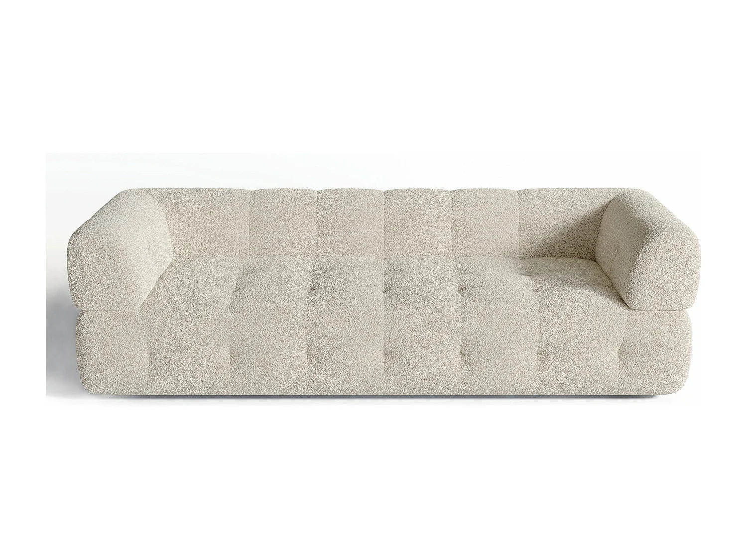 Canapé 3 places bouclette crème 230cm CHARLIE