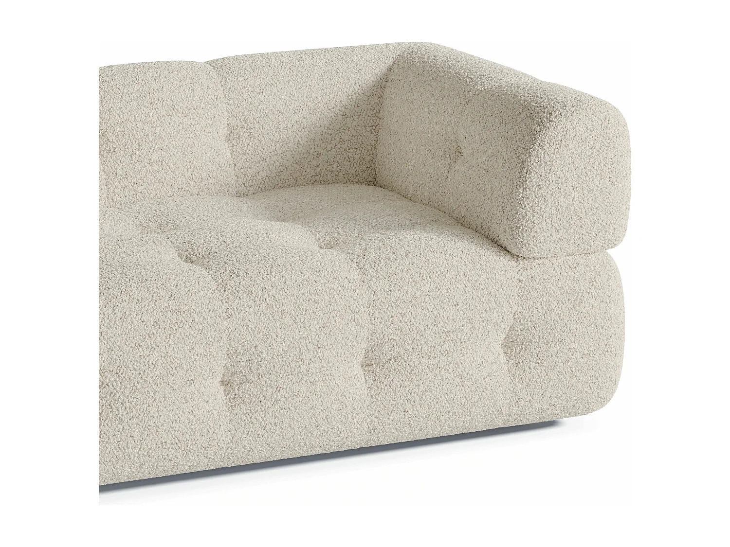 Canapé 3 places bouclette crème 230cm CHARLIE