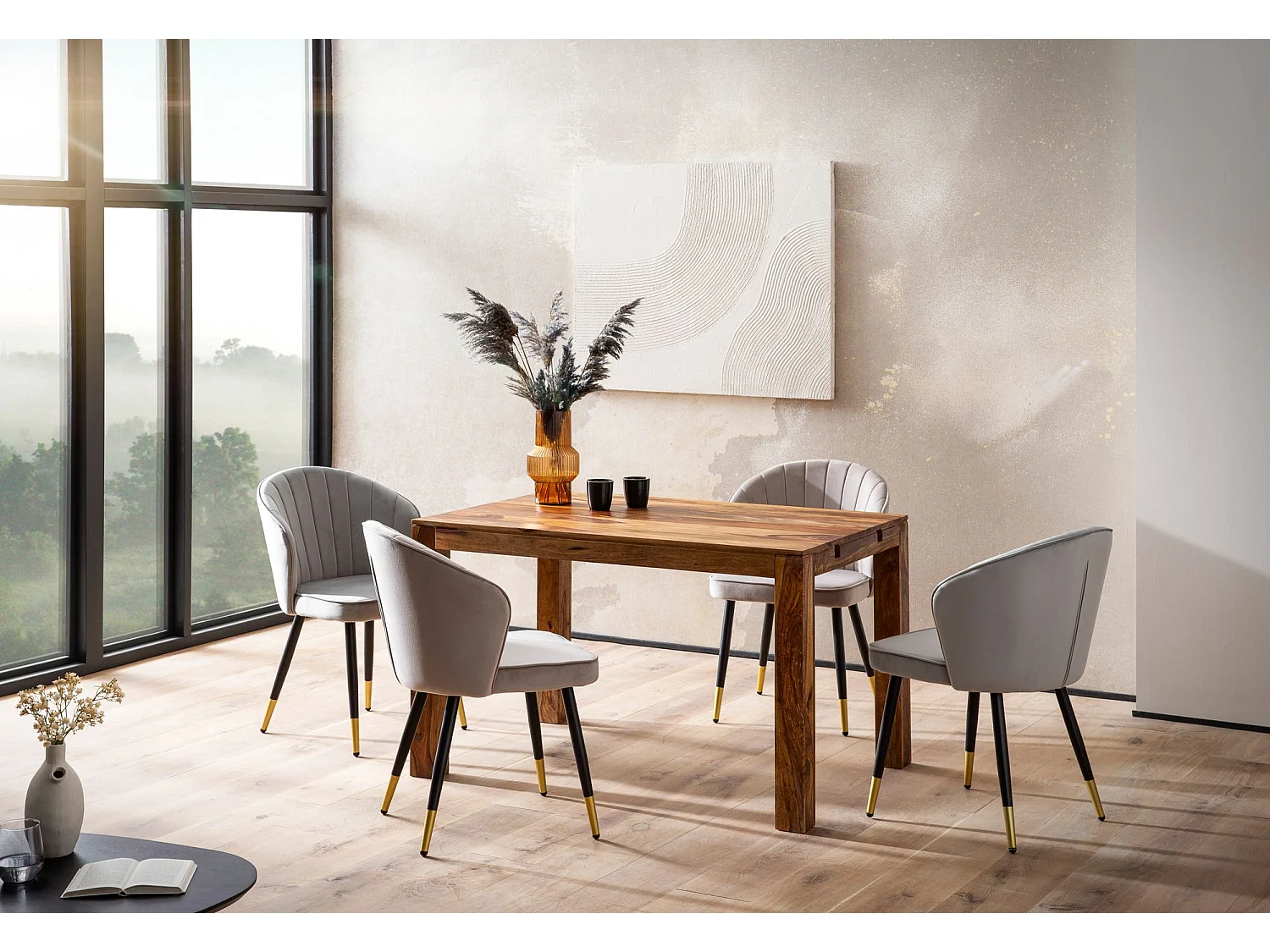 Table de Salle à Manger Extensible 120 - 200 cm Bois Massif Sheesham