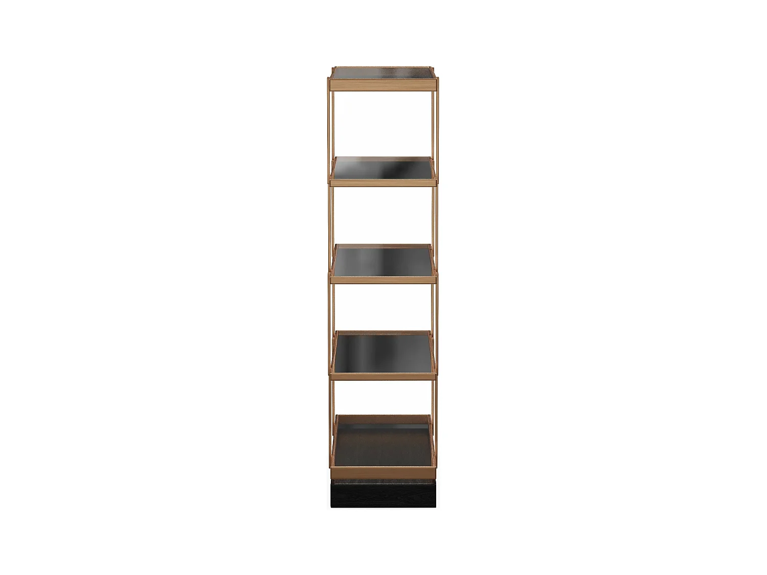 Etagère 5 niveaux 110x170cm verre fumé bronze et chêne noir