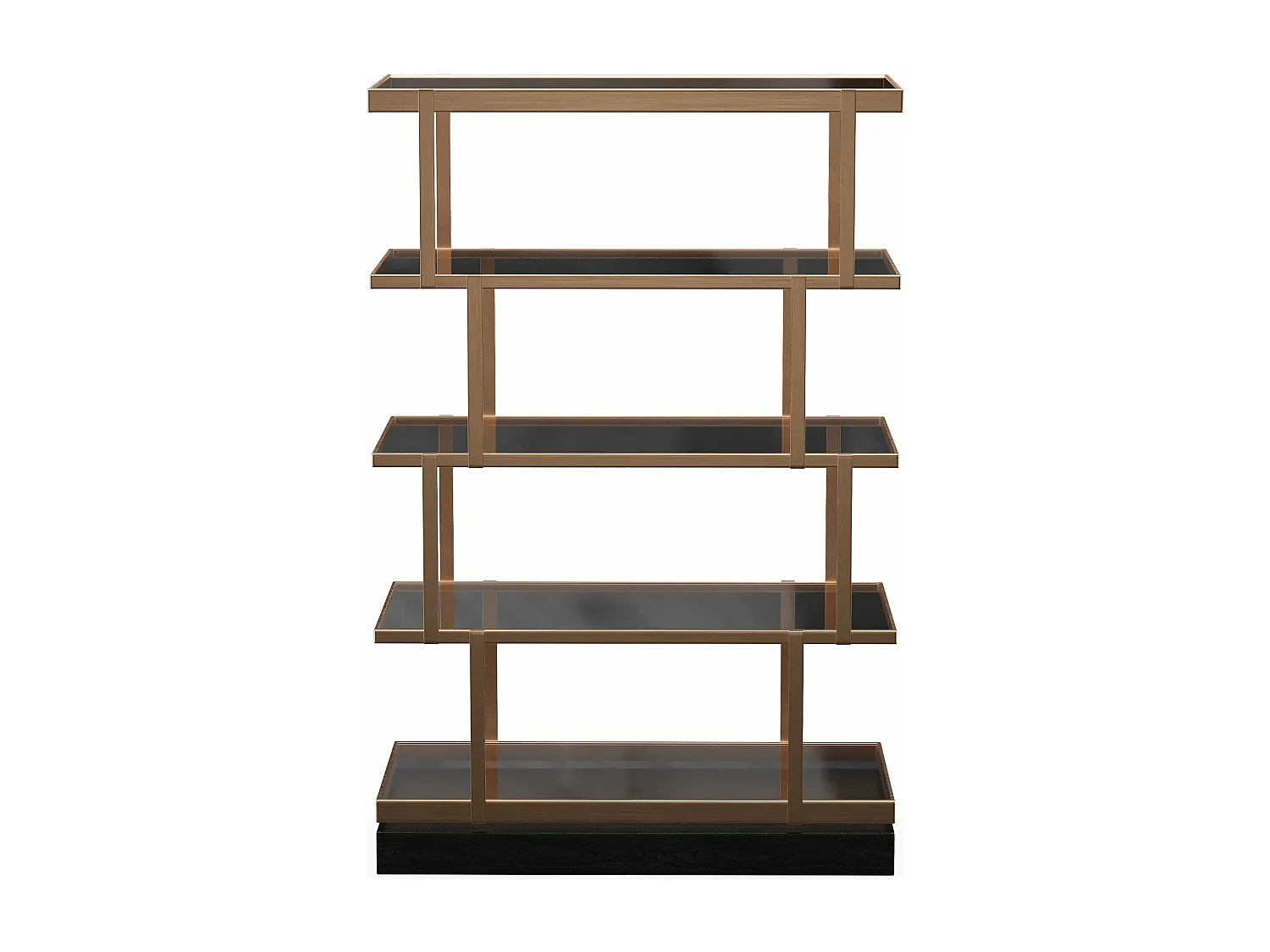 Etagère 5 niveaux 110x170cm verre fumé bronze et chêne noir