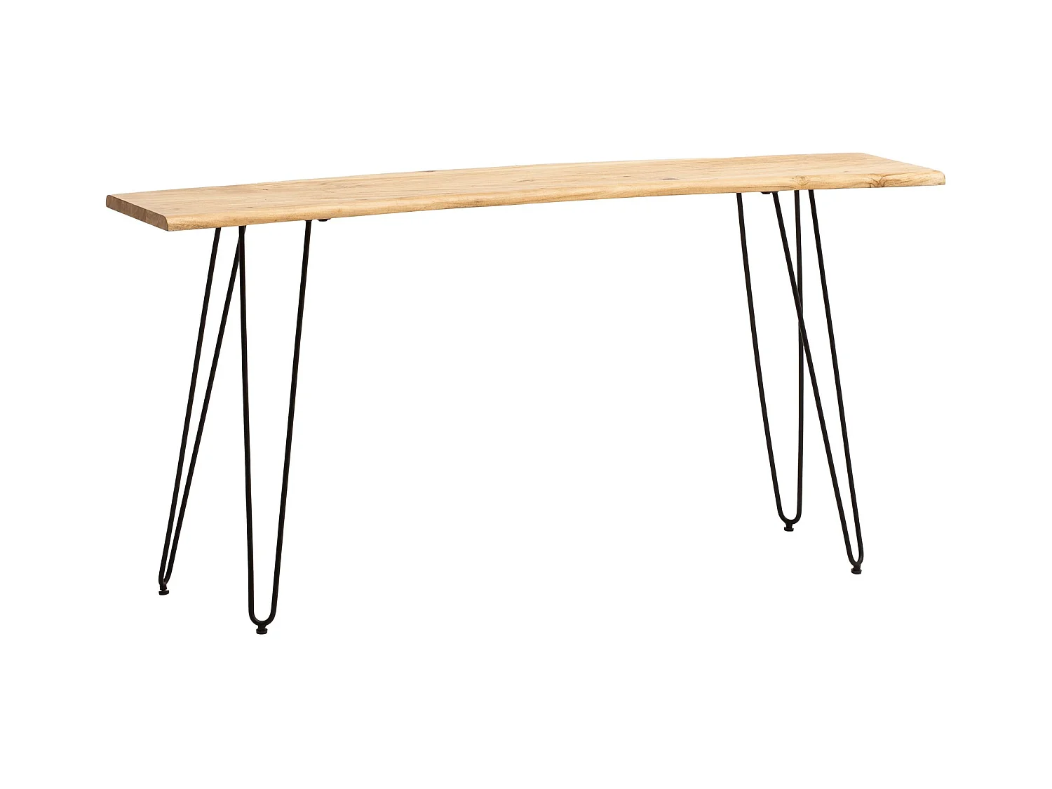 Bureau 150 cm Bois Massif Table d'ordinateur avec Pieds Épingle Moderne