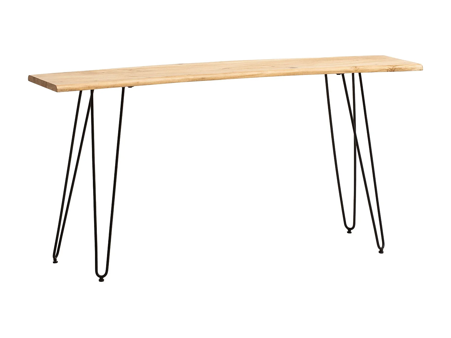 Bureau 150 cm Bois Massif Table d'ordinateur avec Pieds Épingle Moderne