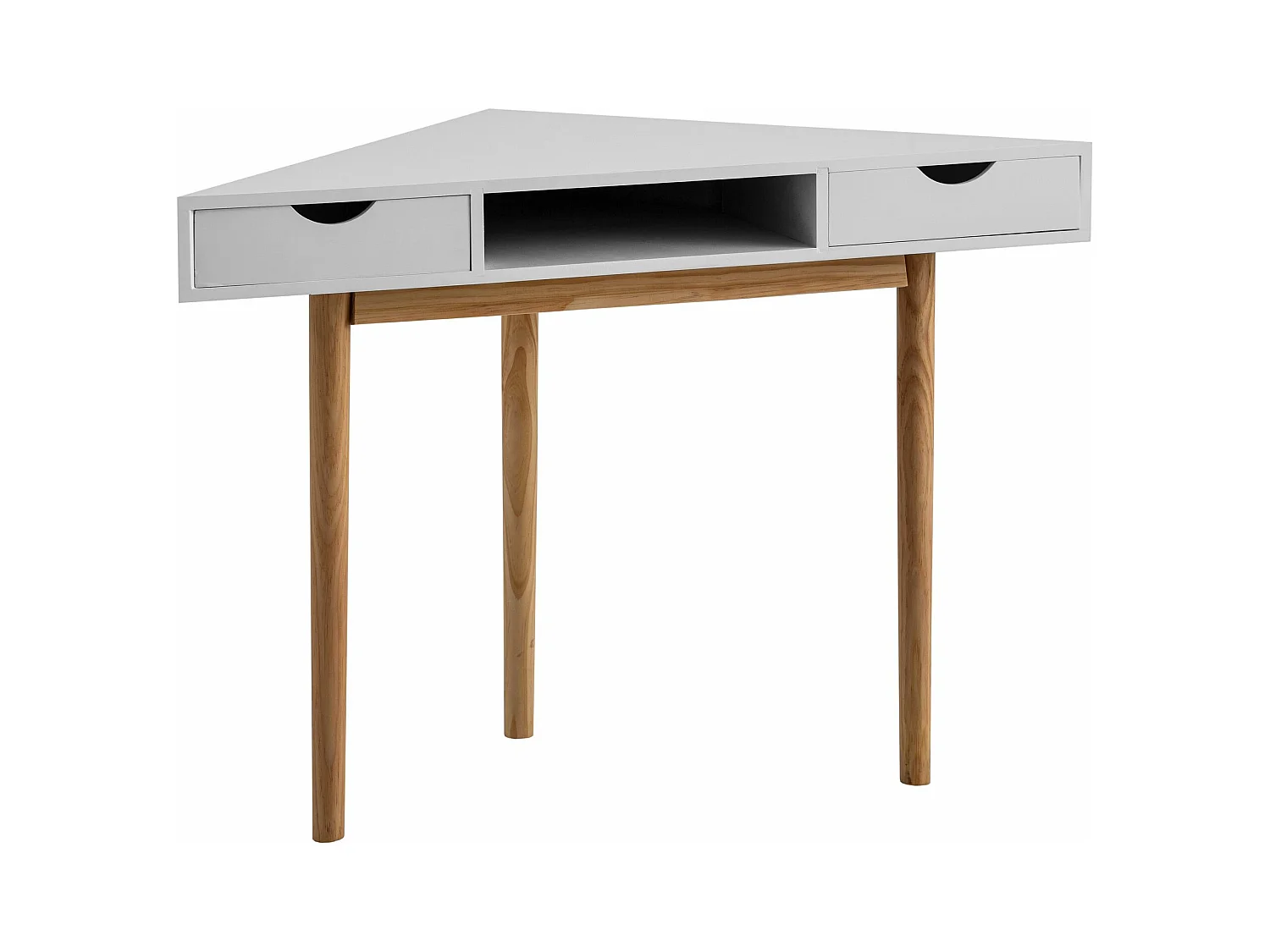 Bureau d’Angle 80 cm Ordinateur Blanc Tiroirs Rangement Table de Travail