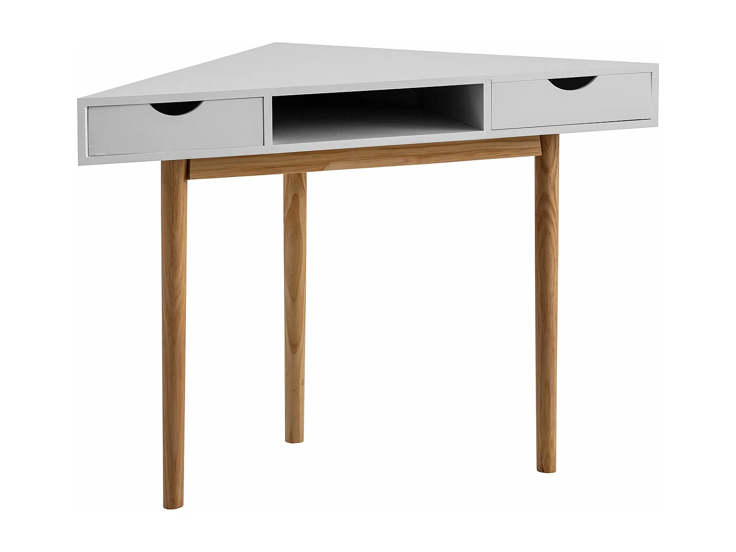 Bureau d’Angle 80 cm Ordinateur Blanc Tiroirs Rangement Table de Travail