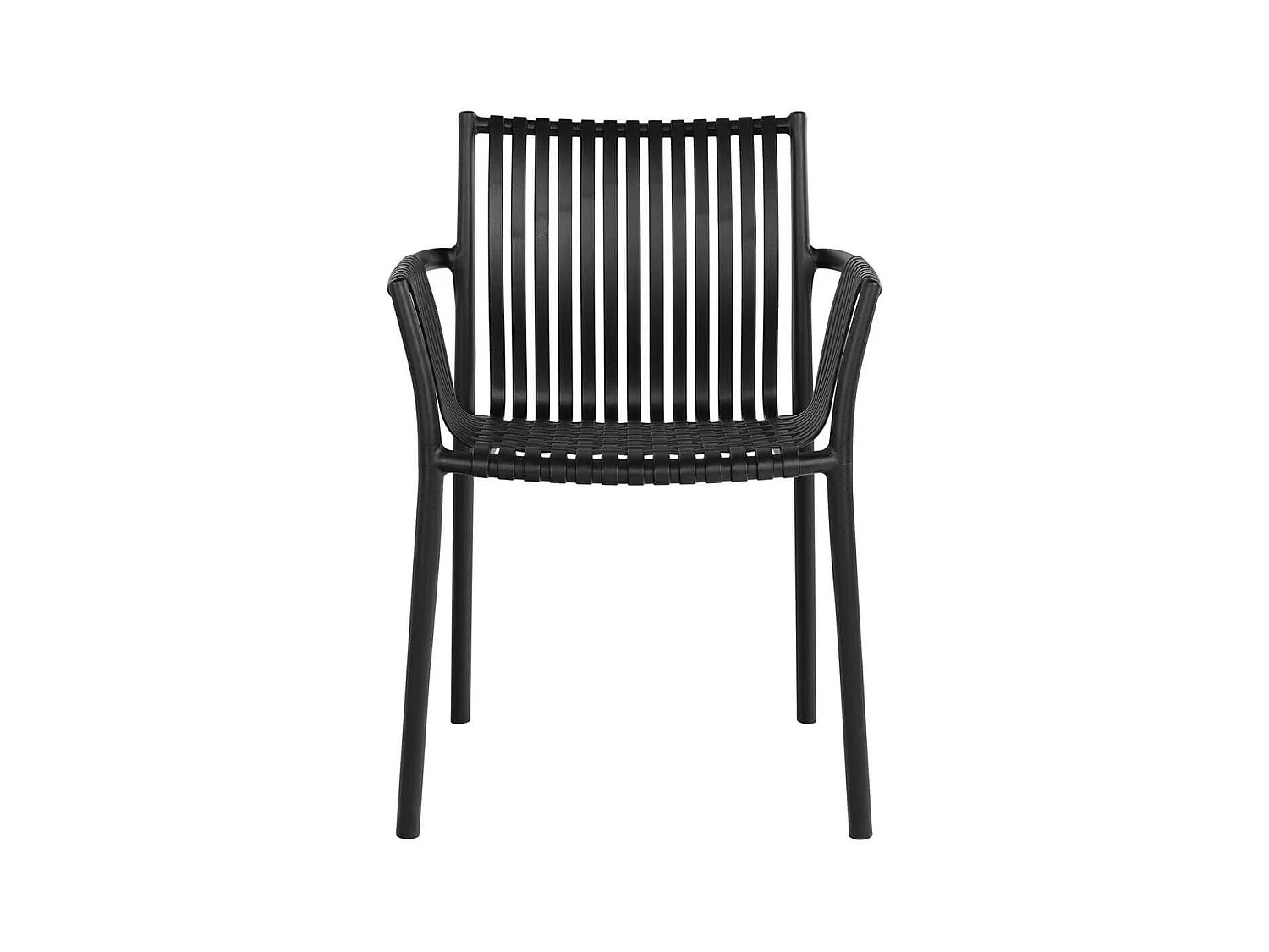 STOLY - Lot de 2 Fauteuils de Table de Jardin en Polypropylène Laqué Noir