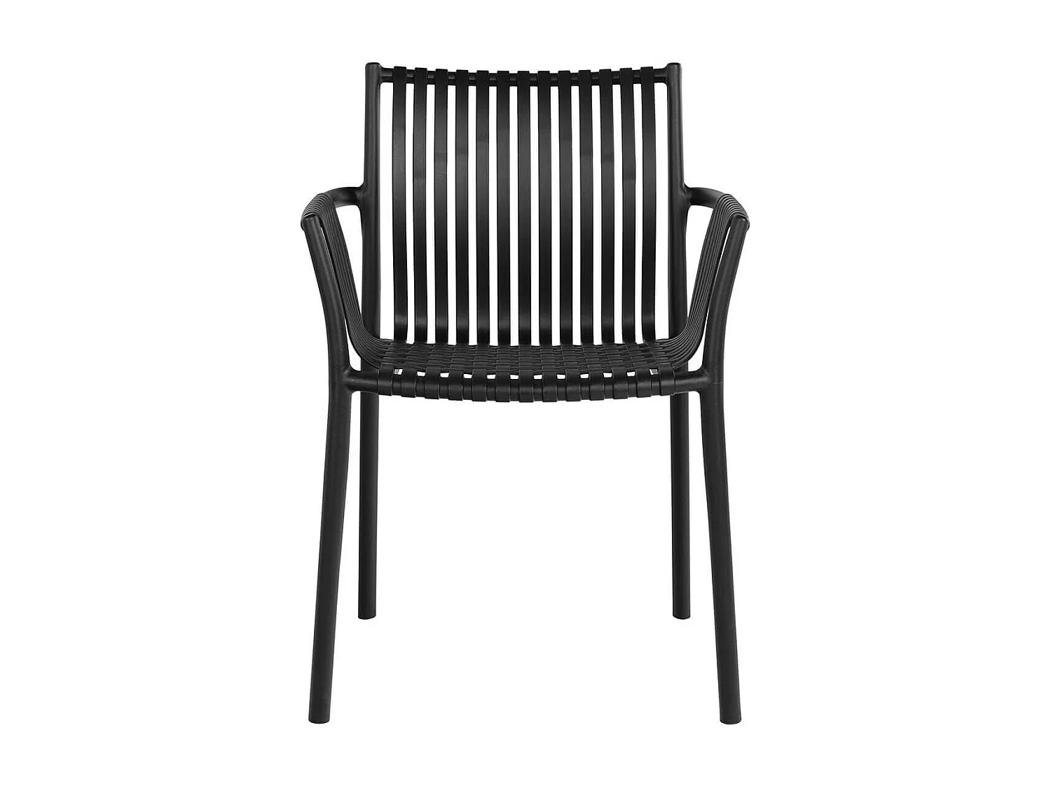 STOLY - Lot de 2 Fauteuils de Table de Jardin en Polypropylène Laqué Noir