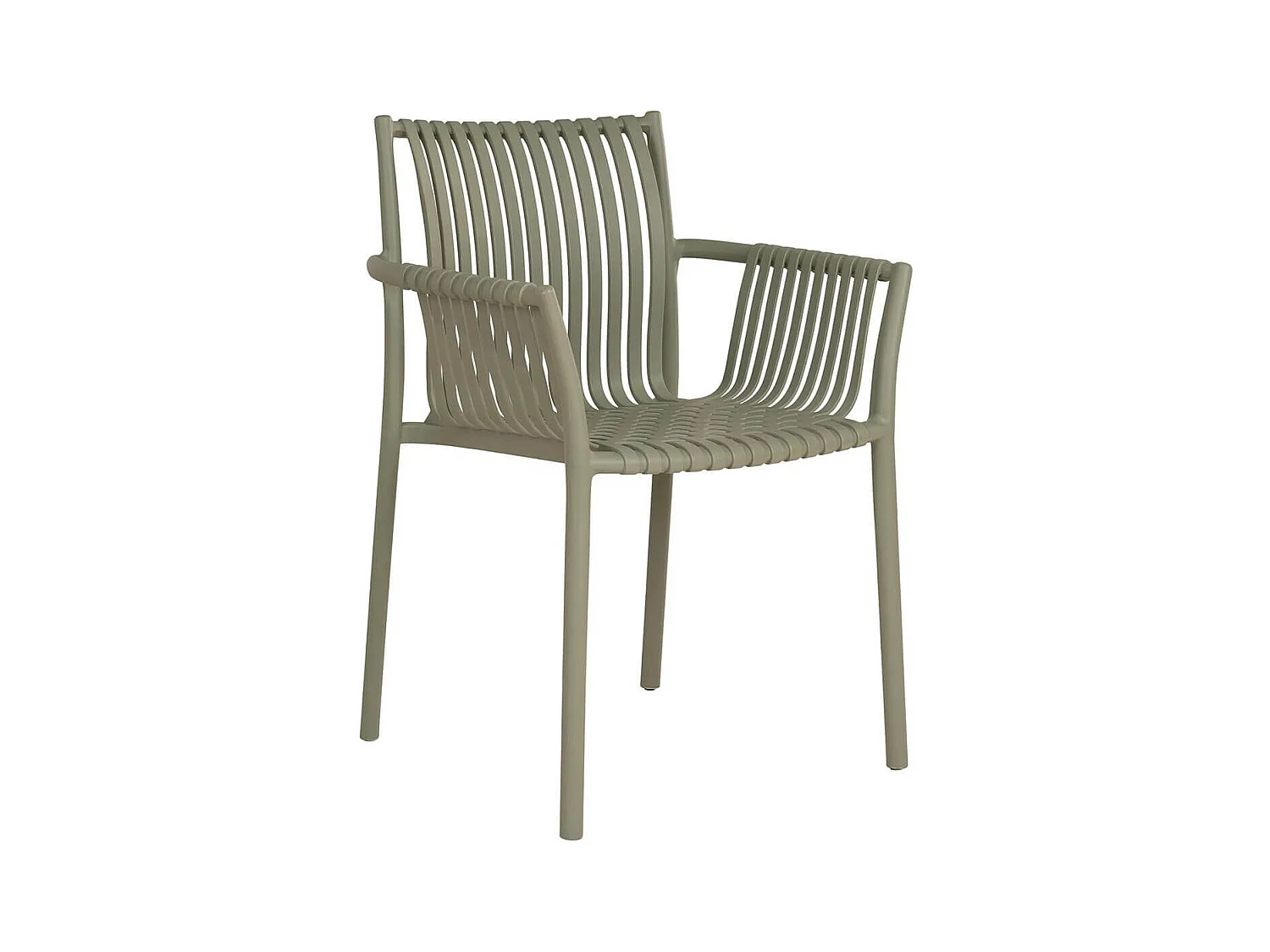 STOLY - Lot de 2 Fauteuils de Table de Jardin en Polypropylène Laqué Vert